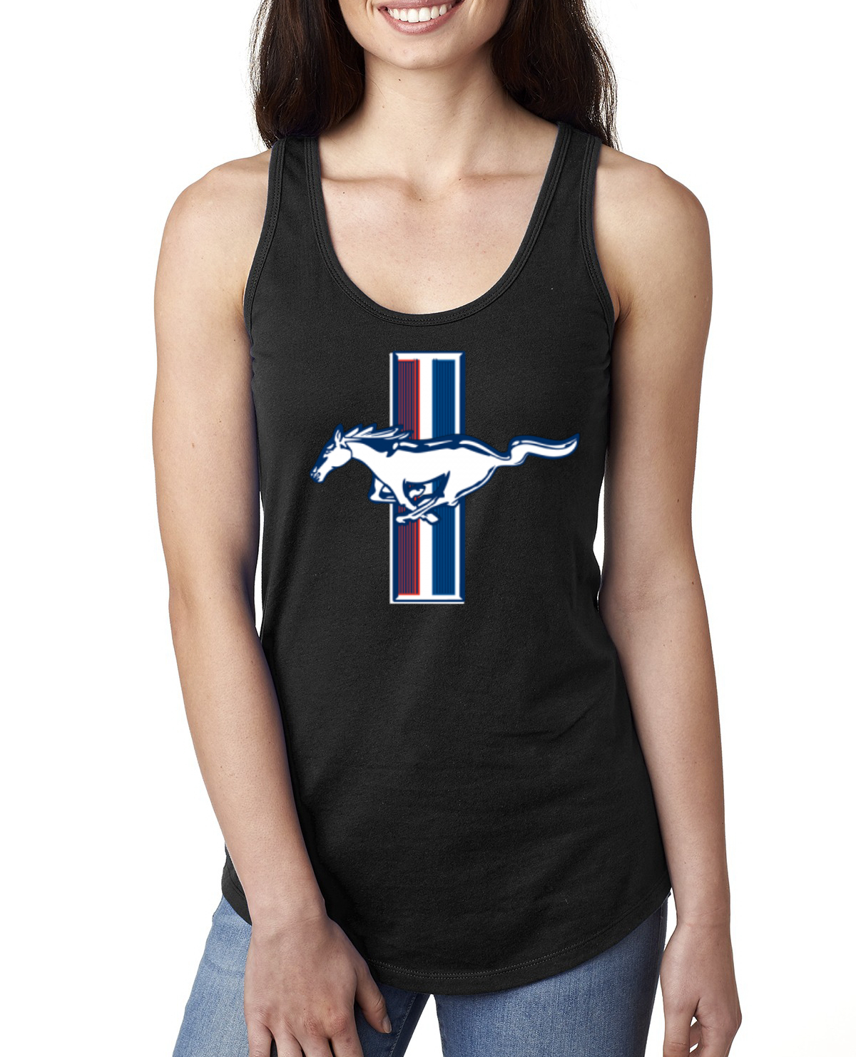 Ford Mustang Retro Vintage Logo Classic Bar CarsTrucks Women Racerback Tank - Picture 3 of 16