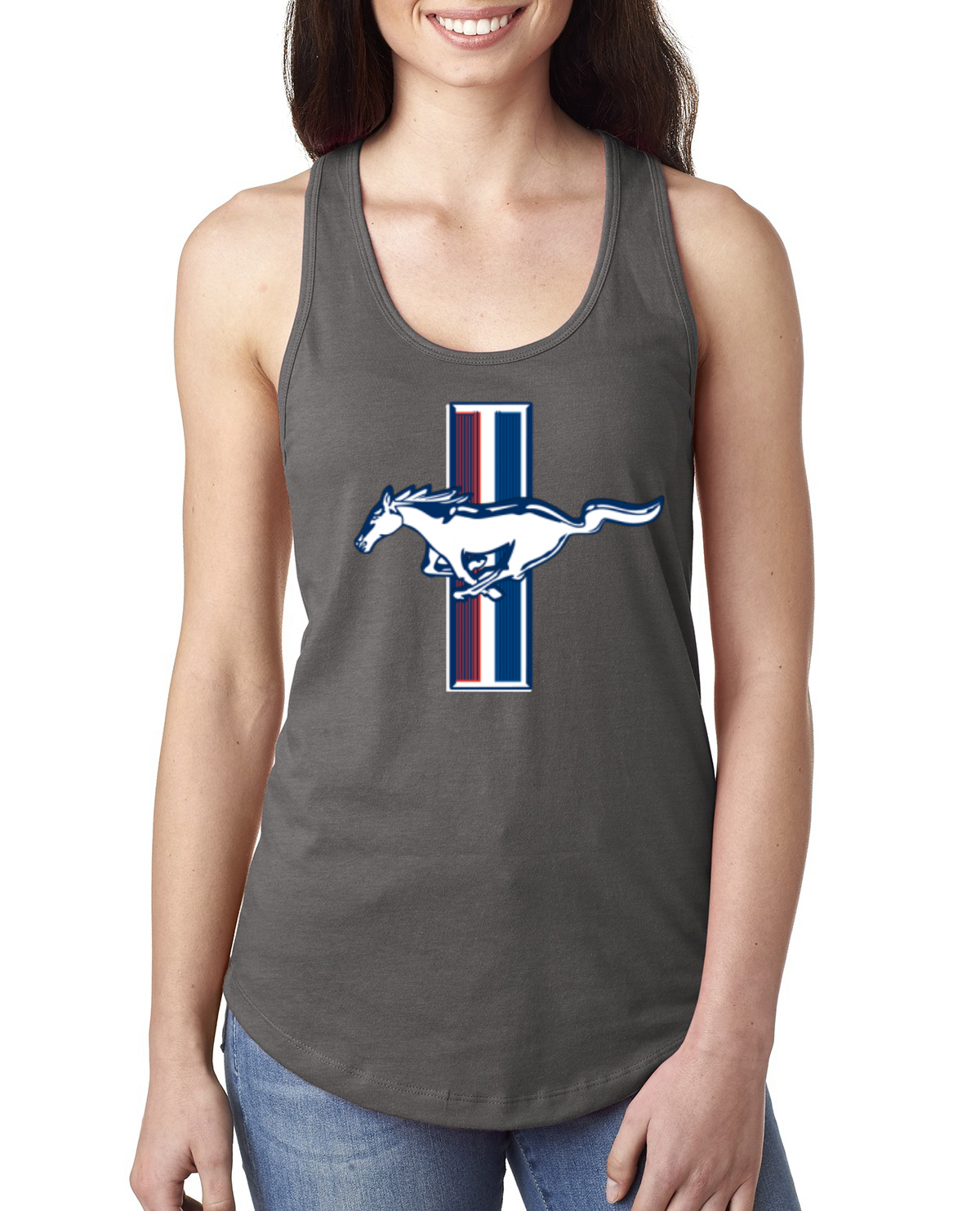 Ford Mustang Retro Vintage Logo Classic Bar CarsTrucks Women Racerback Tank - Picture 12 of 16