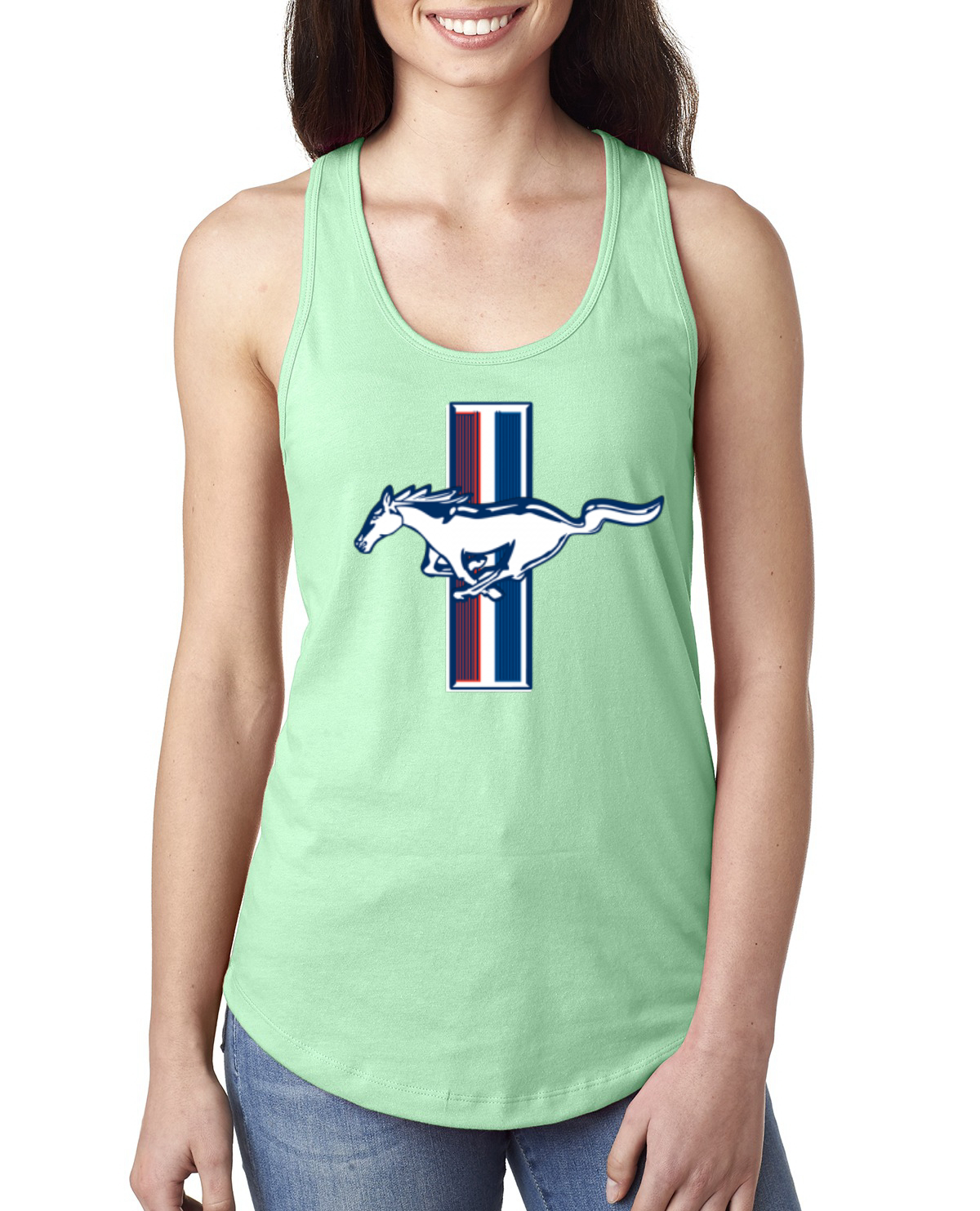 Ford Mustang Retro Vintage Logo Classic Bar CarsTrucks Women Racerback Tank - Picture 16 of 16