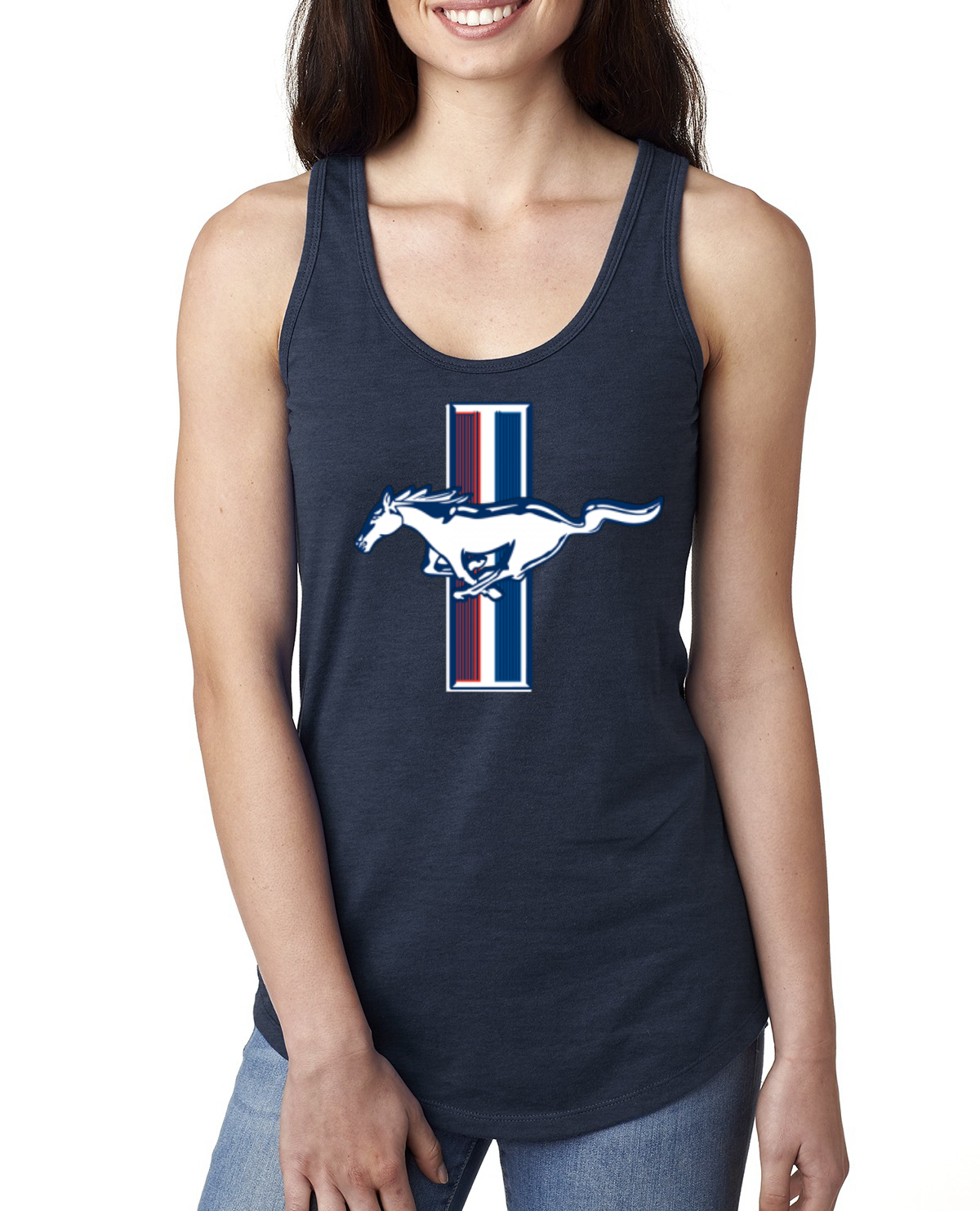 Ford Mustang Retro Vintage Logo Classic Bar CarsTrucks Women Racerback Tank - Picture 6 of 16