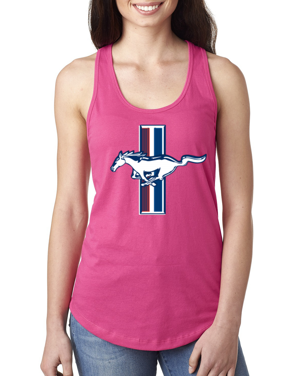 Ford Mustang Retro Vintage Logo Classic Bar CarsTrucks Women Racerback Tank - Picture 15 of 16