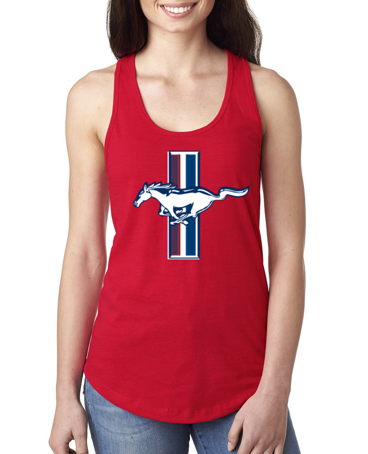 Ford Mustang Retro Vintage Logo Classic Bar CarsTrucks Women Racerback Tank - Picture 7 of 16