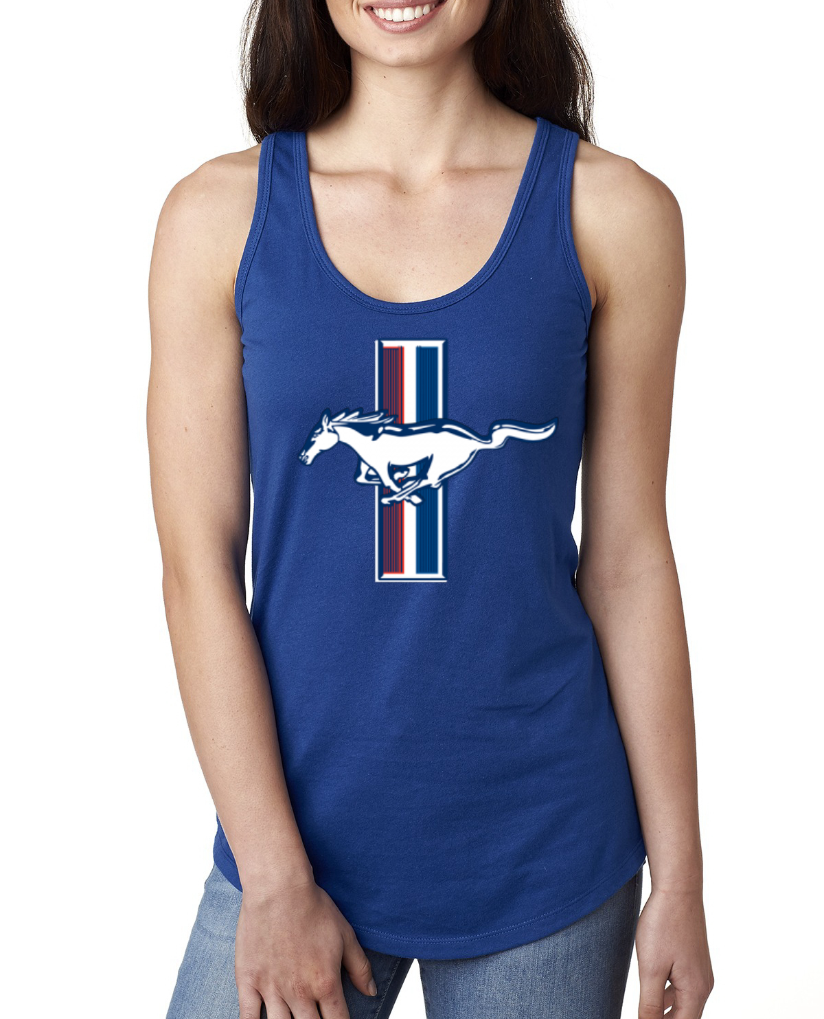 Ford Mustang Retro Vintage Logo Classic Bar CarsTrucks Women Racerback Tank - Picture 8 of 16