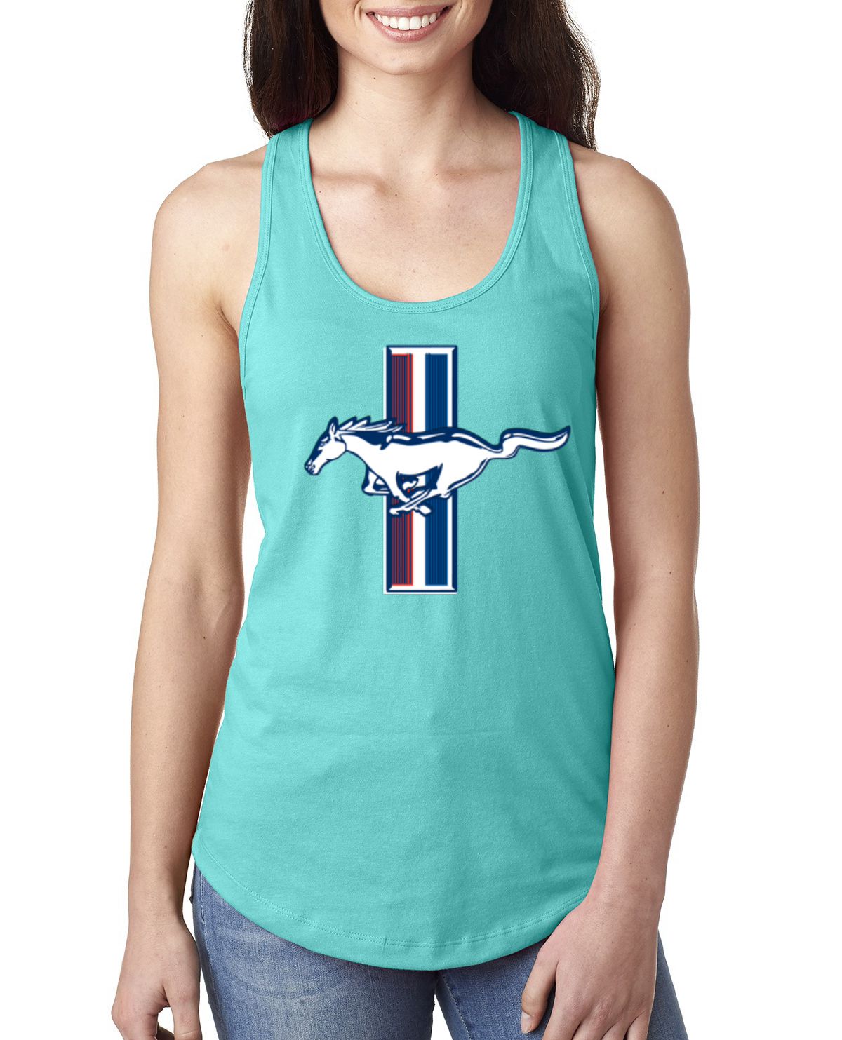 Ford Mustang Retro Vintage Logo Classic Bar CarsTrucks Women Racerback Tank - Picture 9 of 16
