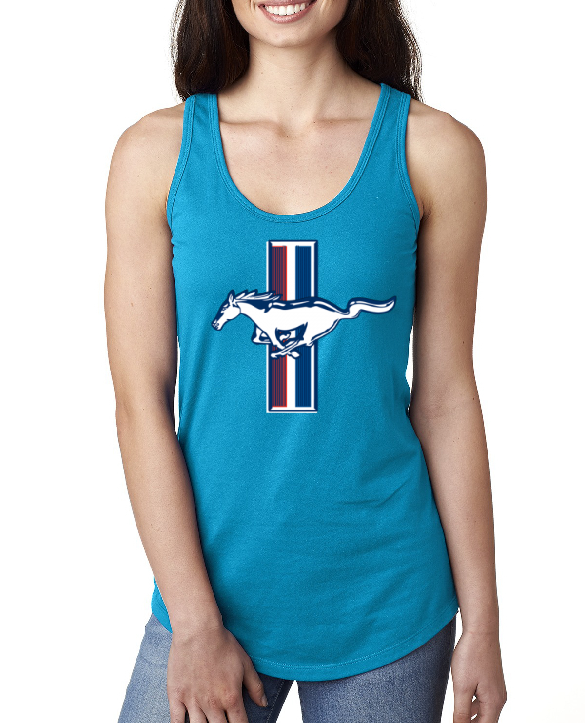 Ford Mustang Retro Vintage Logo Classic Bar CarsTrucks Women Racerback Tank - Picture 10 of 16