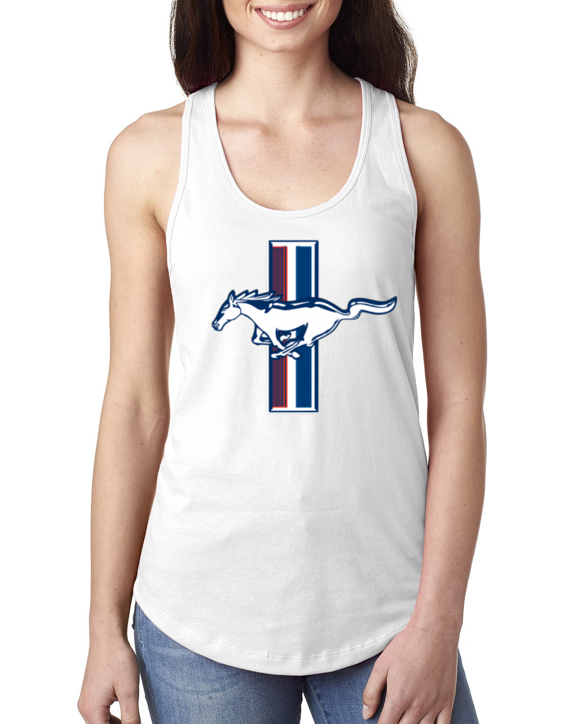 Ford Mustang Retro Vintage Logo Classic Bar CarsTrucks Women Racerback Tank - Picture 11 of 16