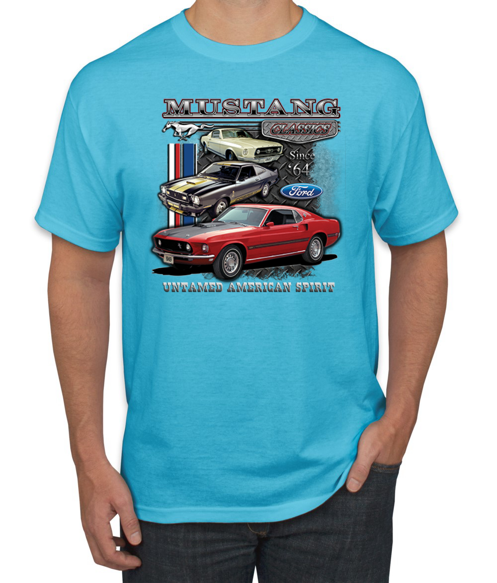 Camiseta unisex Ford Mustang sin cámara American Spirit 74 autos Mustang para hombre - Imagen 12 de 25