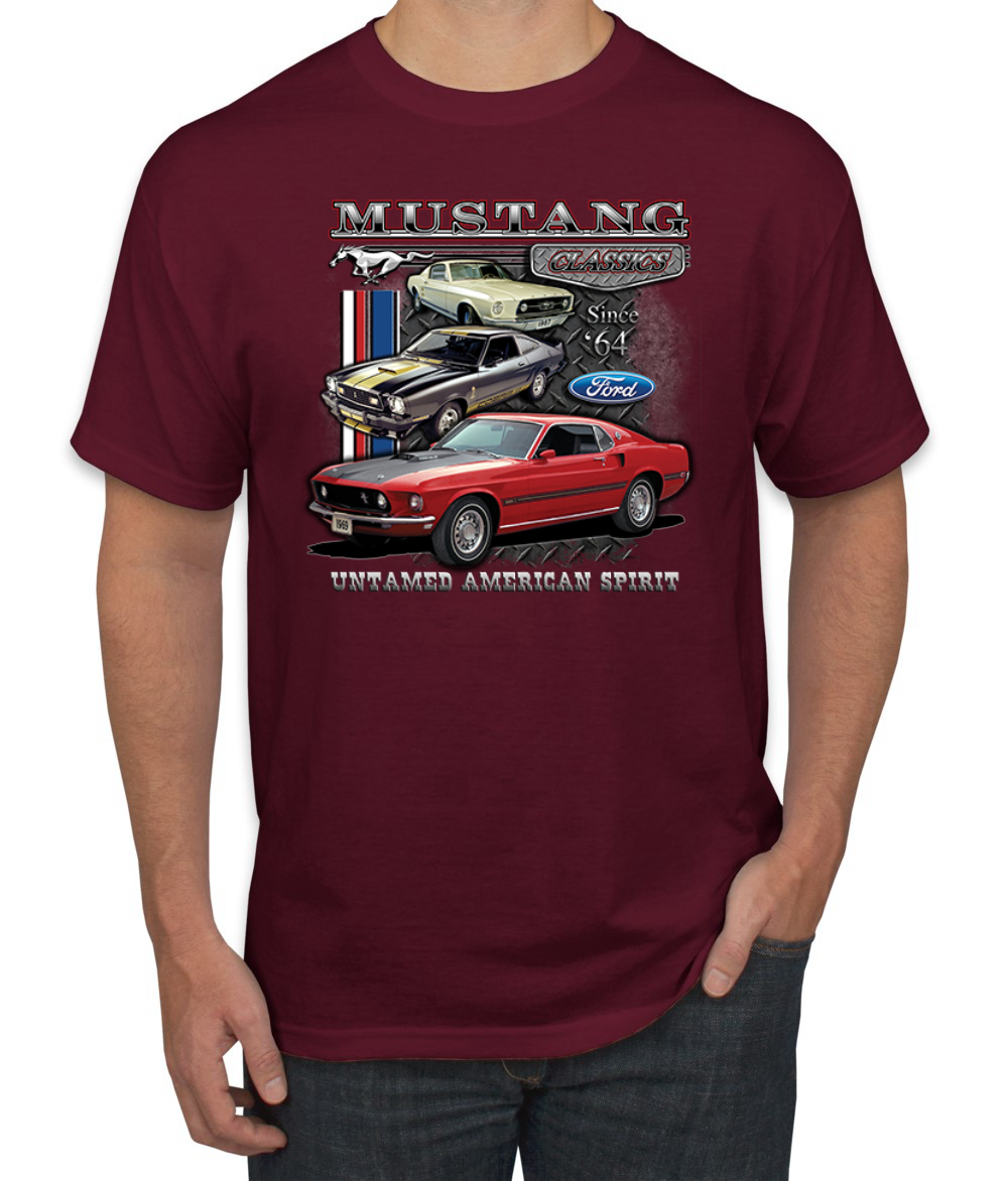 Camiseta unisex Ford Mustang sin cámara American Spirit 74 autos Mustang para hombre - Imagen 13 de 25