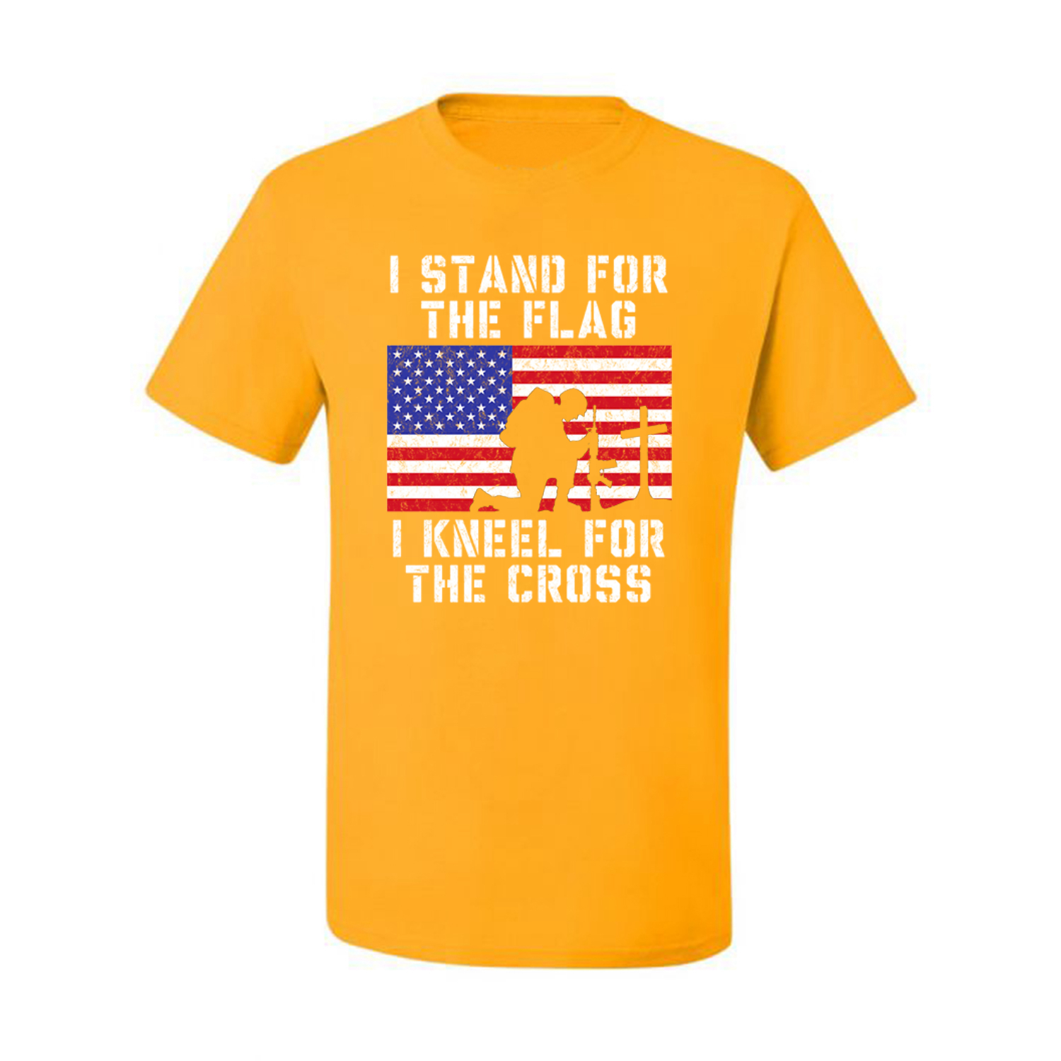 I Stand For The Flag I Kneel For The Cross Men American Pride T Shirt USA T - Picture 10 of 36