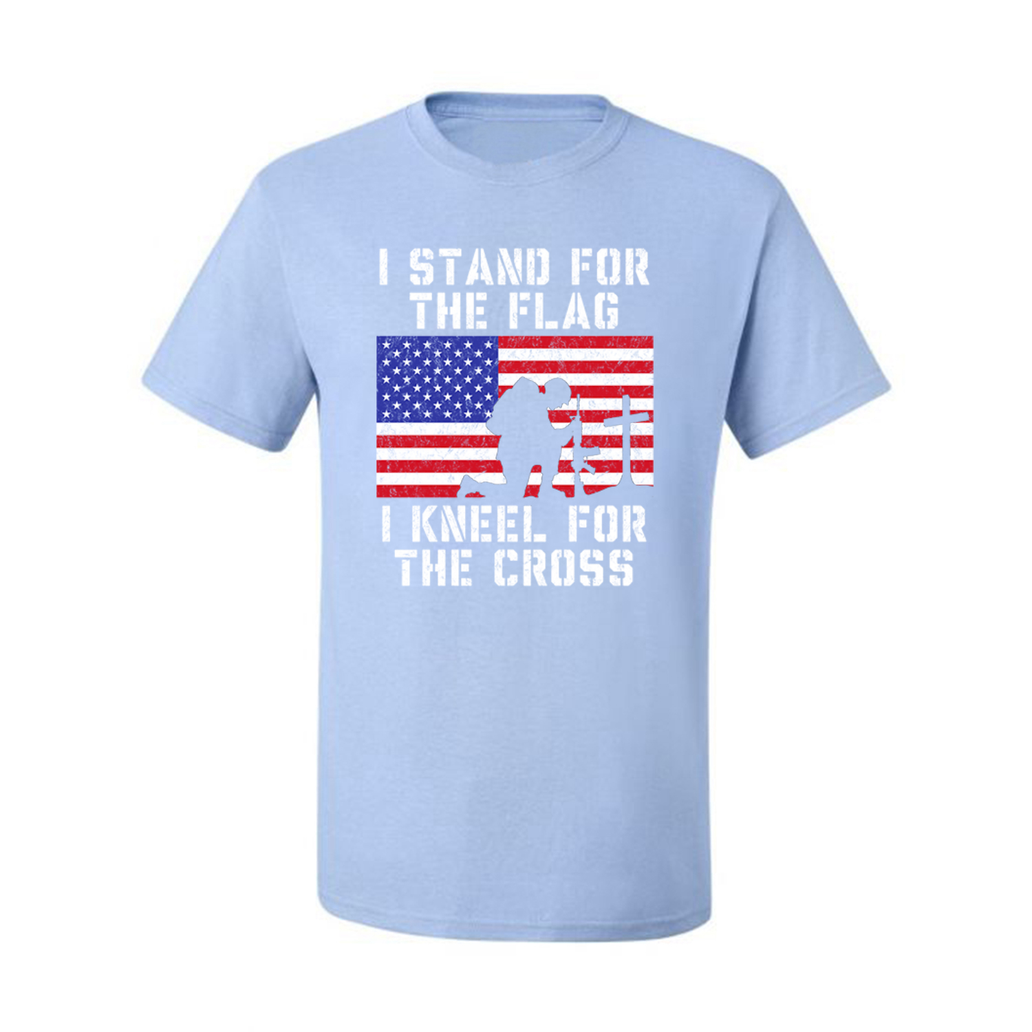 I Stand For The Flag I Kneel For The Cross Men American Pride T Shirt USA T - Picture 16 of 36