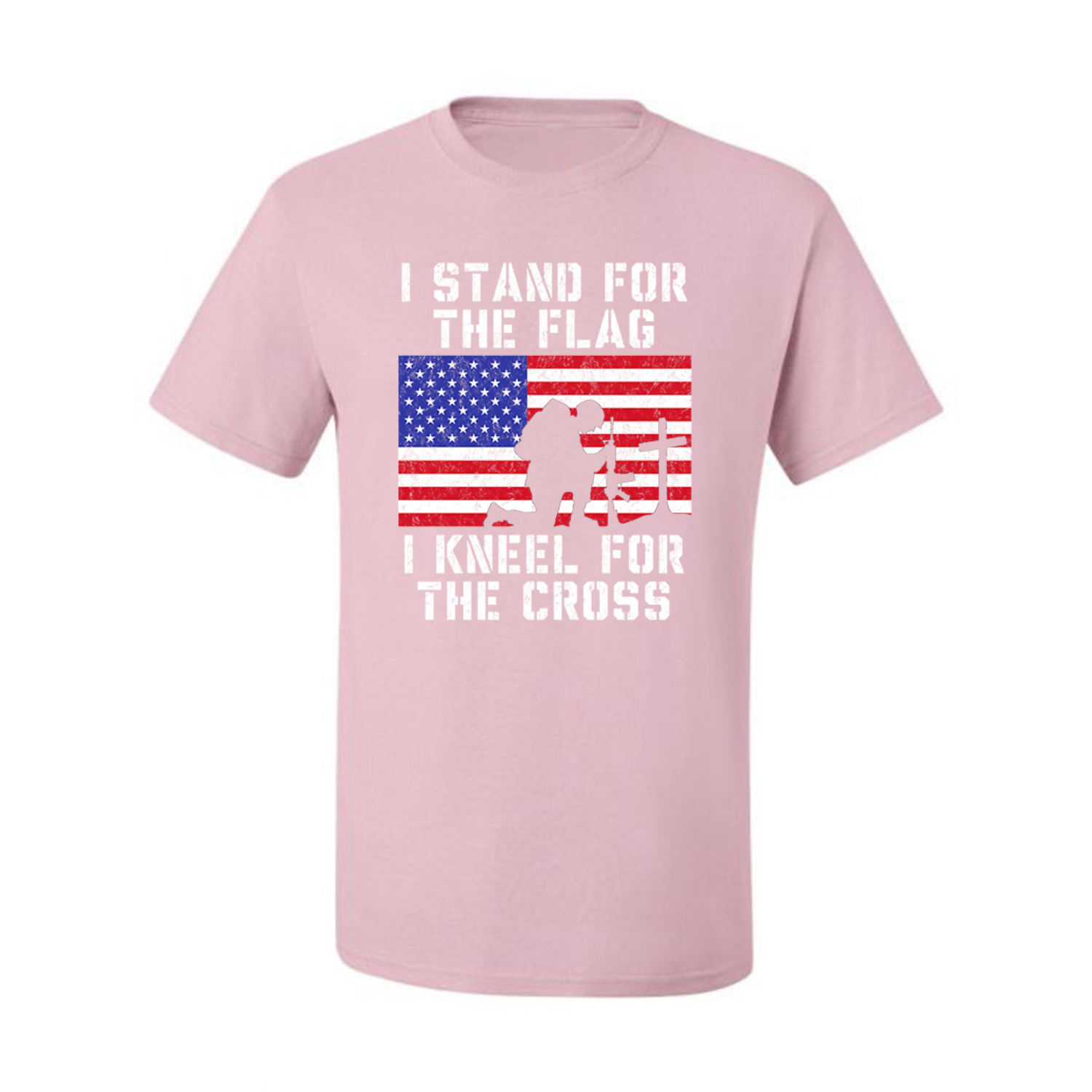 I Stand For The Flag I Kneel For The Cross Men American Pride T Shirt USA T - Picture 18 of 36