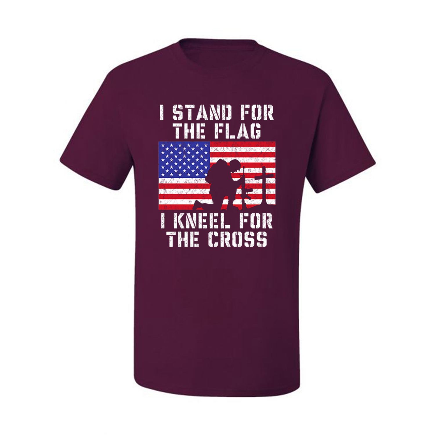 I Stand For The Flag I Kneel For The Cross Men American Pride T Shirt USA T - Picture 22 of 36