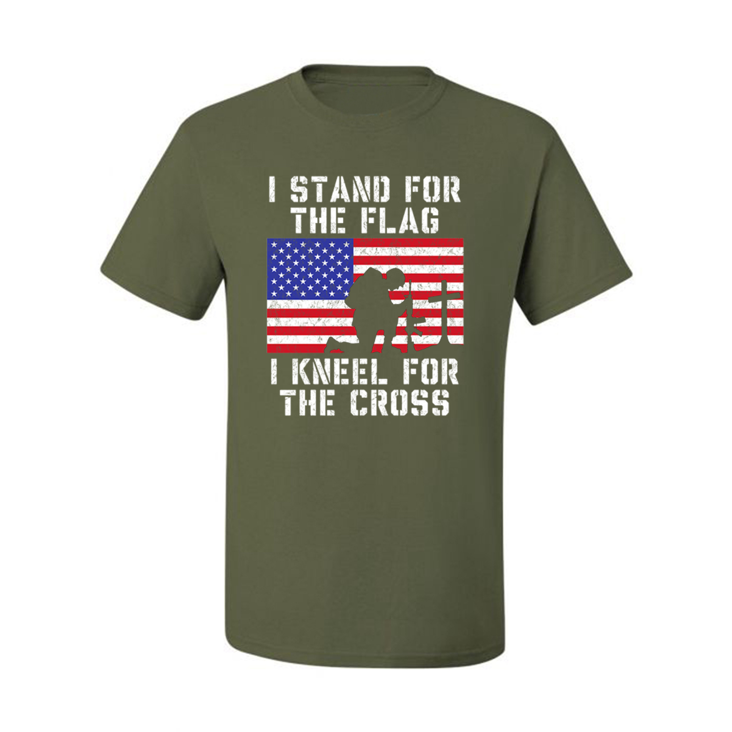 I Stand For The Flag I Kneel For The Cross Men American Pride T Shirt USA T - Picture 24 of 36