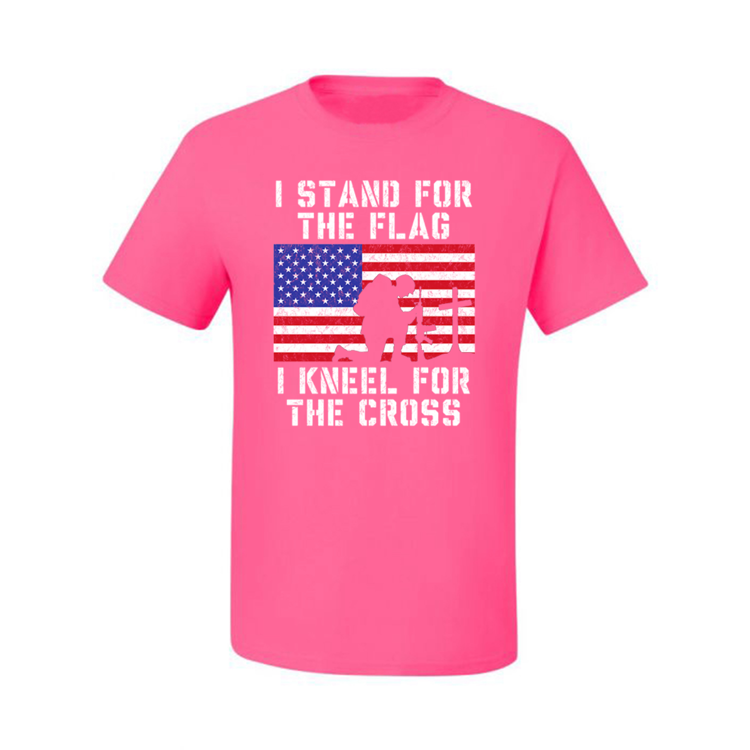 I Stand For The Flag I Kneel For The Cross Men American Pride T Shirt USA T - Picture 26 of 36