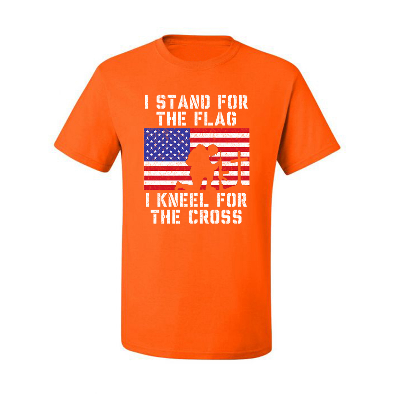 I Stand For The Flag I Kneel For The Cross Men American Pride T Shirt USA T - Picture 30 of 36