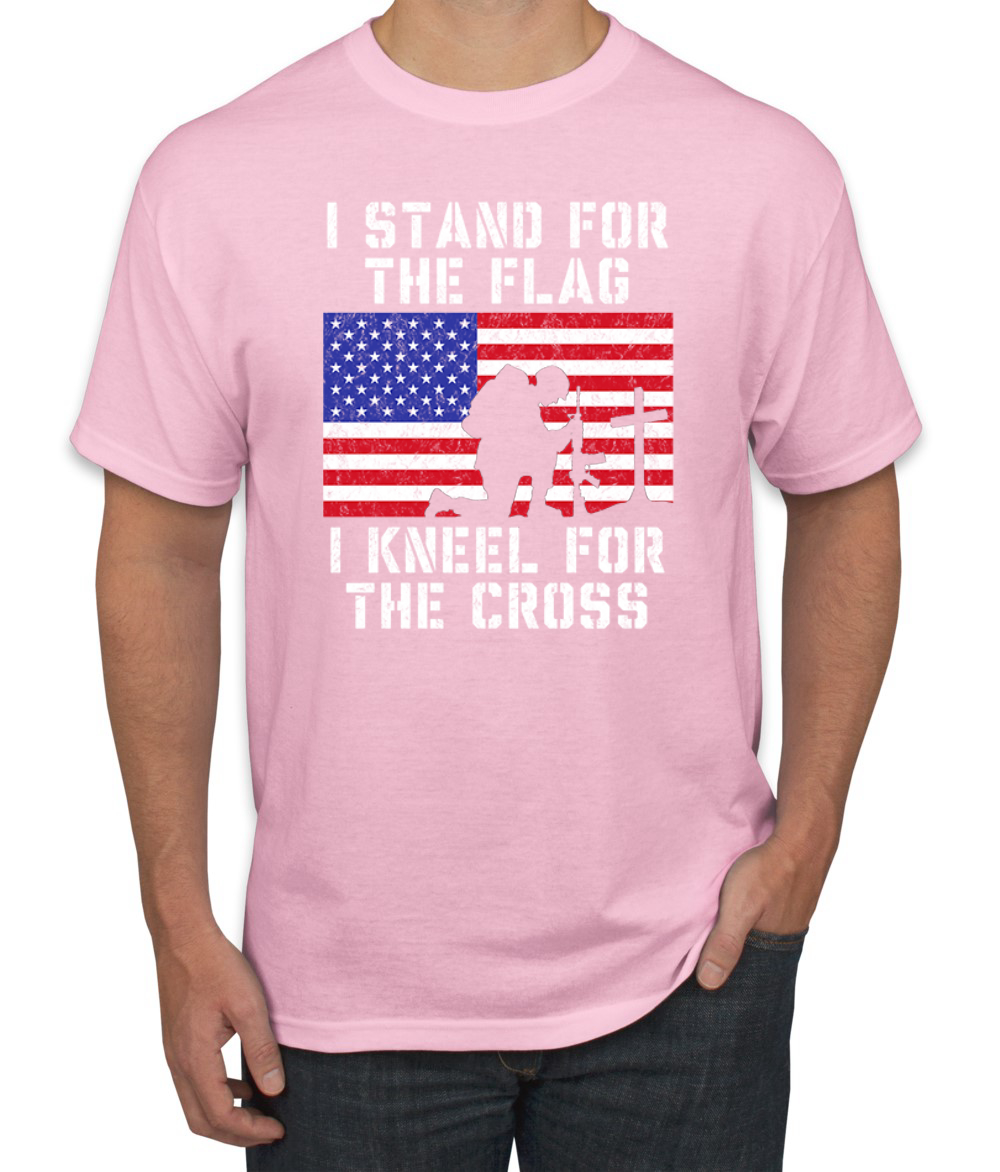 I Stand For The Flag I Kneel For The Cross Men American Pride T Shirt USA T - Picture 17 of 36