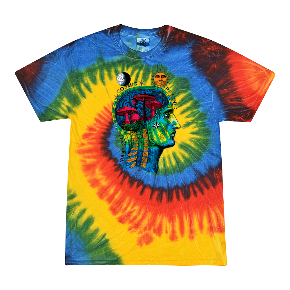 Купить Футболка Футболка с принтом тай-дай Transcend Spiritual Trippy Neon  Shrooms LSD Elements Pop Culture, цена 3 890 руб — (323897432271)