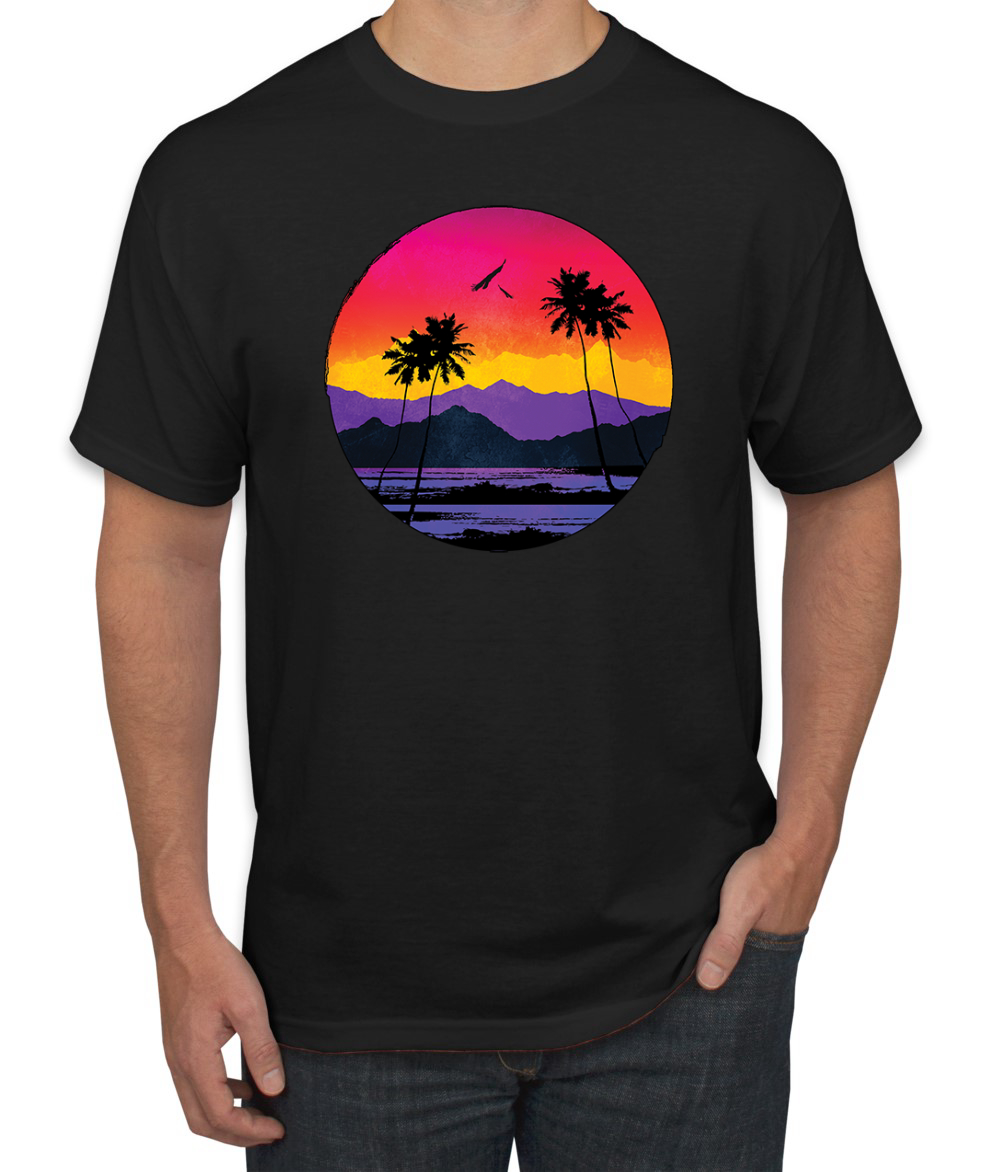 Tropical Paradise Strand Sonnenuntergang Streetwear Herren Grafik T-Shirt - Bild 3 von 26