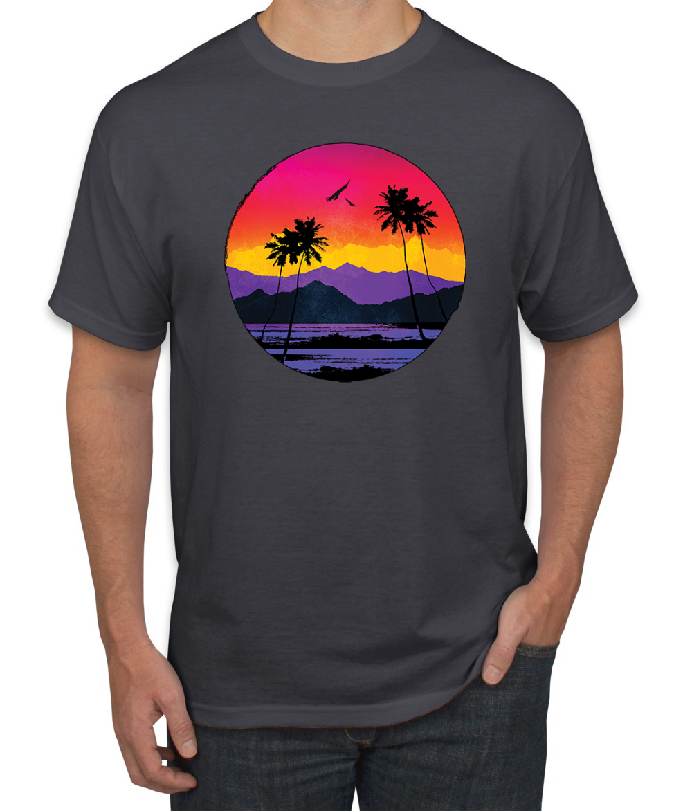 Tropical Paradise Strand Sonnenuntergang Streetwear Herren Grafik T-Shirt - Bild 4 von 26