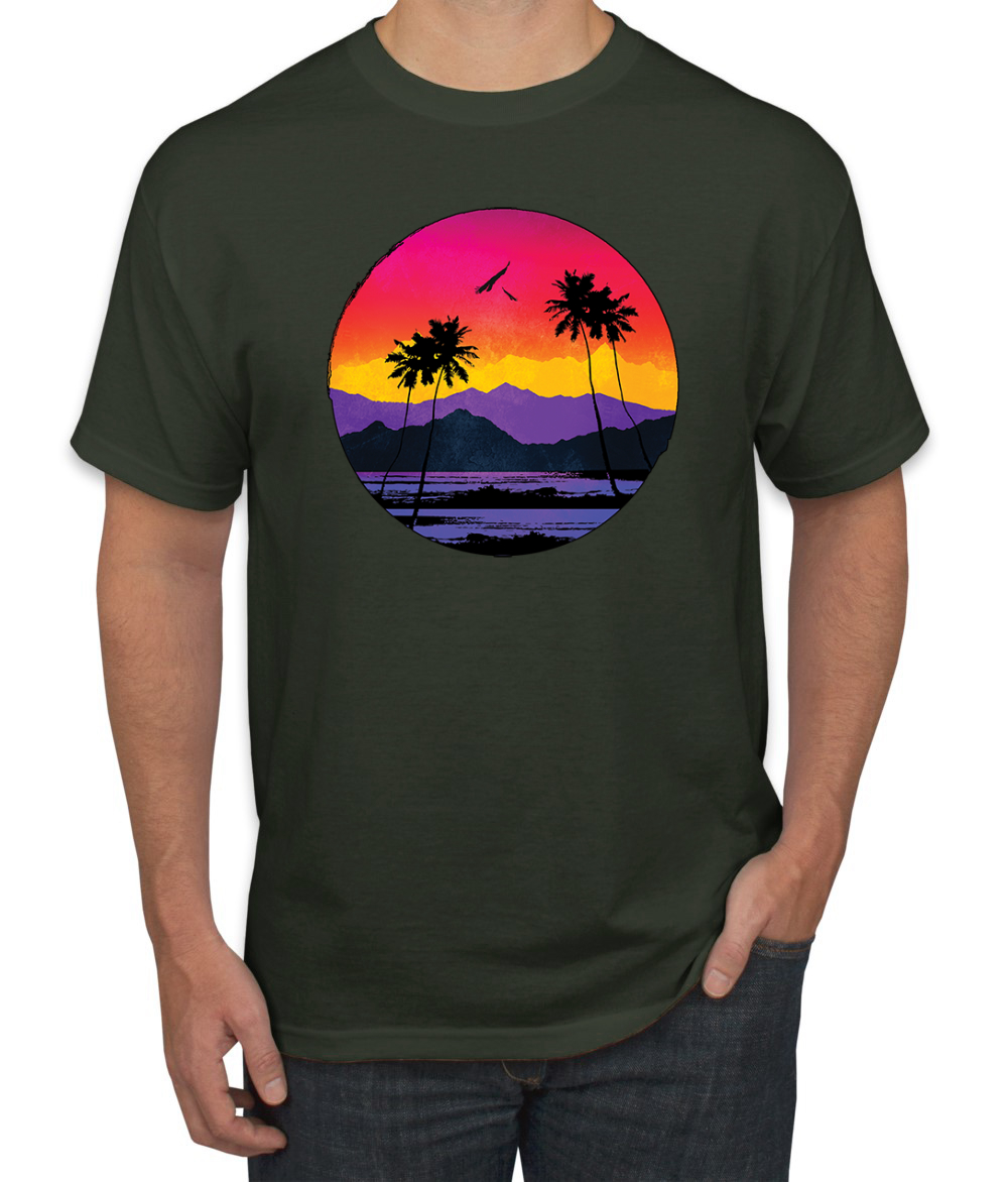 Tropical Paradise Strand Sonnenuntergang Streetwear Herren Grafik T-Shirt - Bild 5 von 26