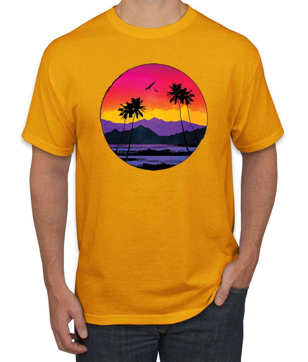 Tropical Paradise Strand Sonnenuntergang Streetwear Herren Grafik T-Shirt - Bild 7 von 26