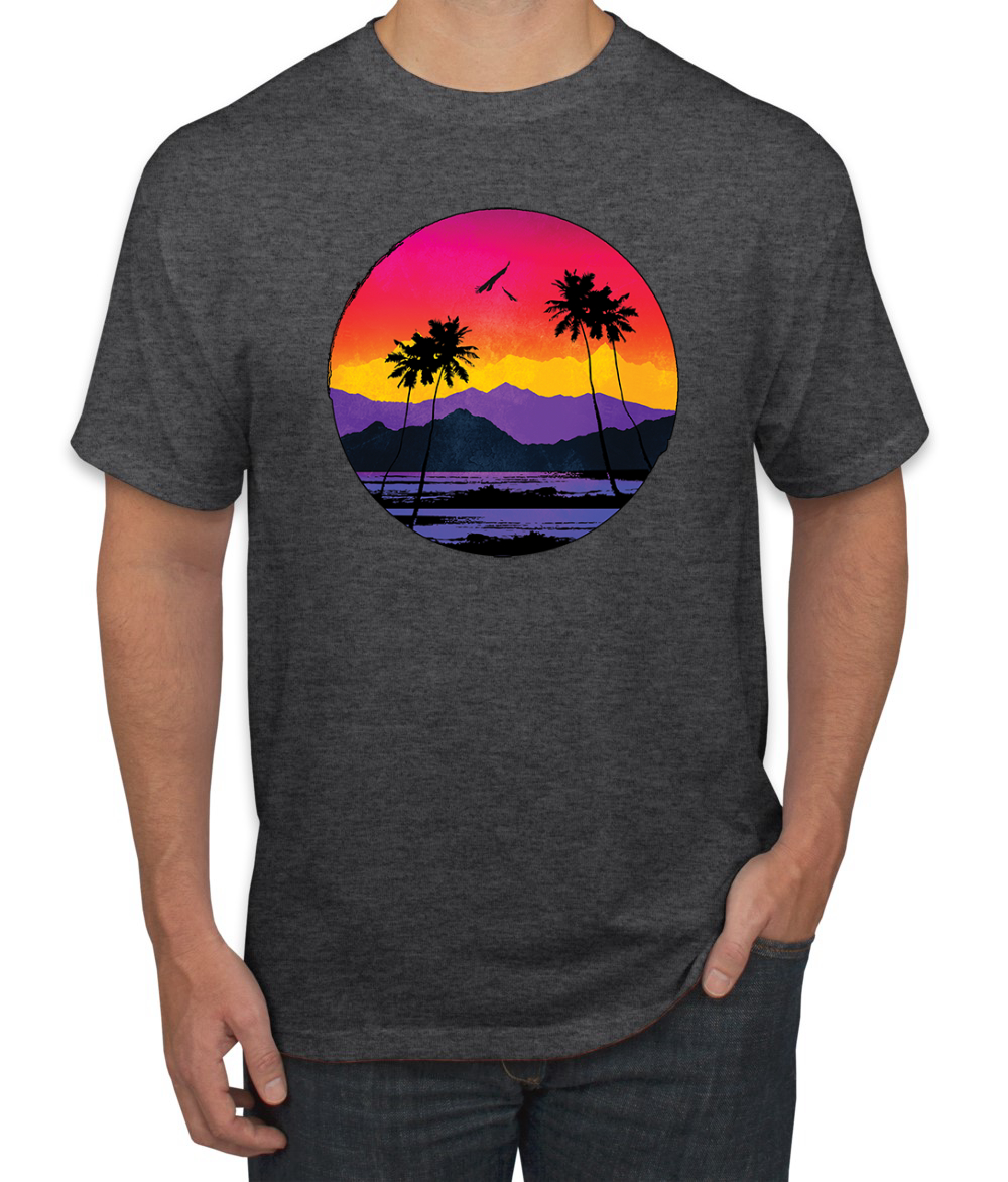 Tropical Paradise Strand Sonnenuntergang Streetwear Herren Grafik T-Shirt - Bild 8 von 26