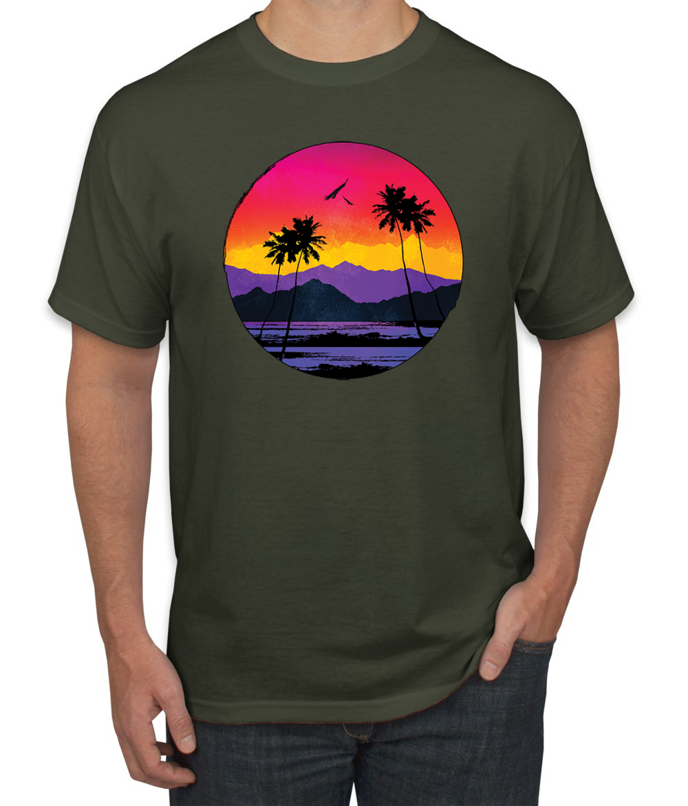 Tropical Paradise Strand Sonnenuntergang Streetwear Herren Grafik T-Shirt - Bild 15 von 26