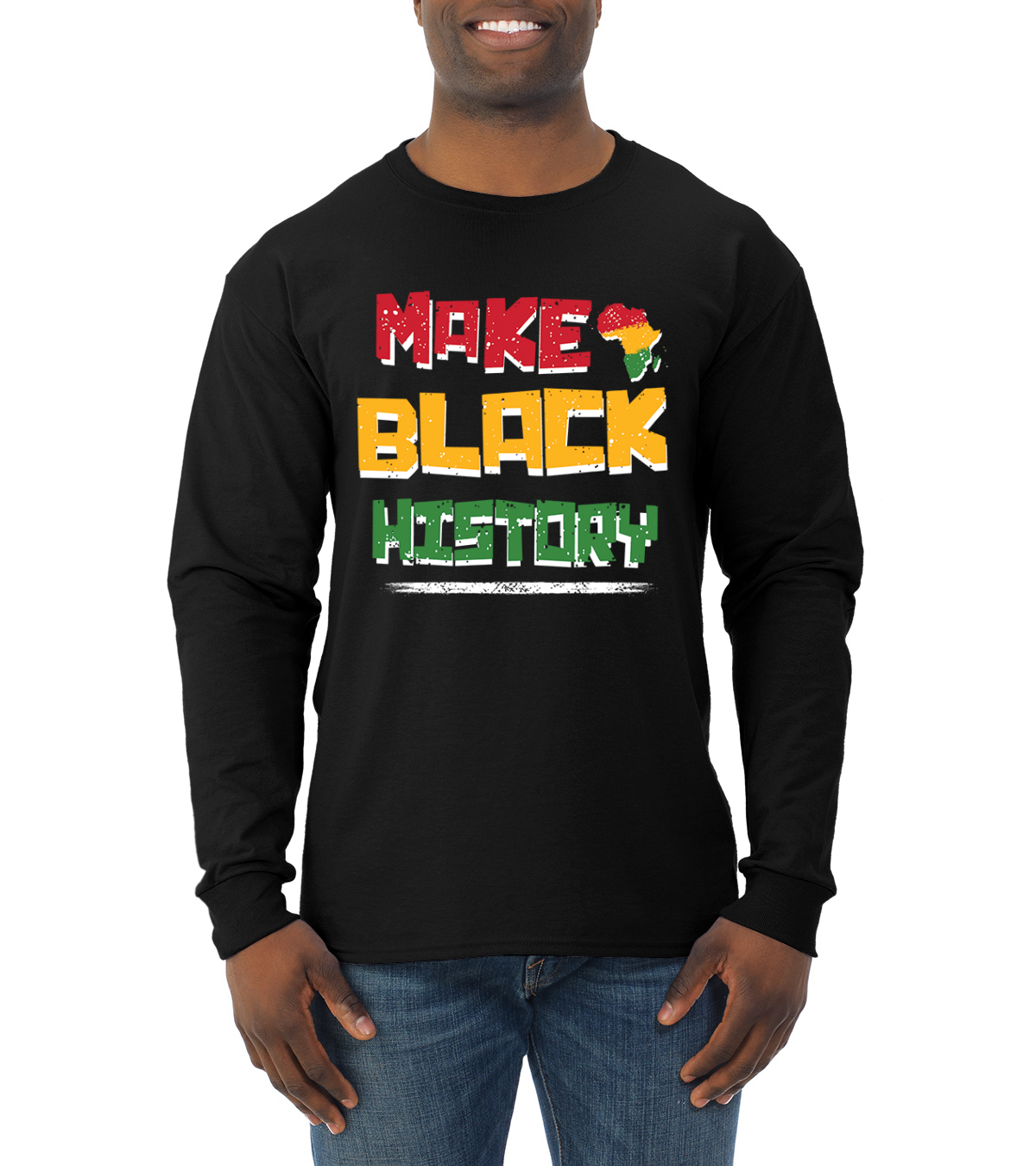 Make Black History Black History Month Men Long Sleeve Shirt