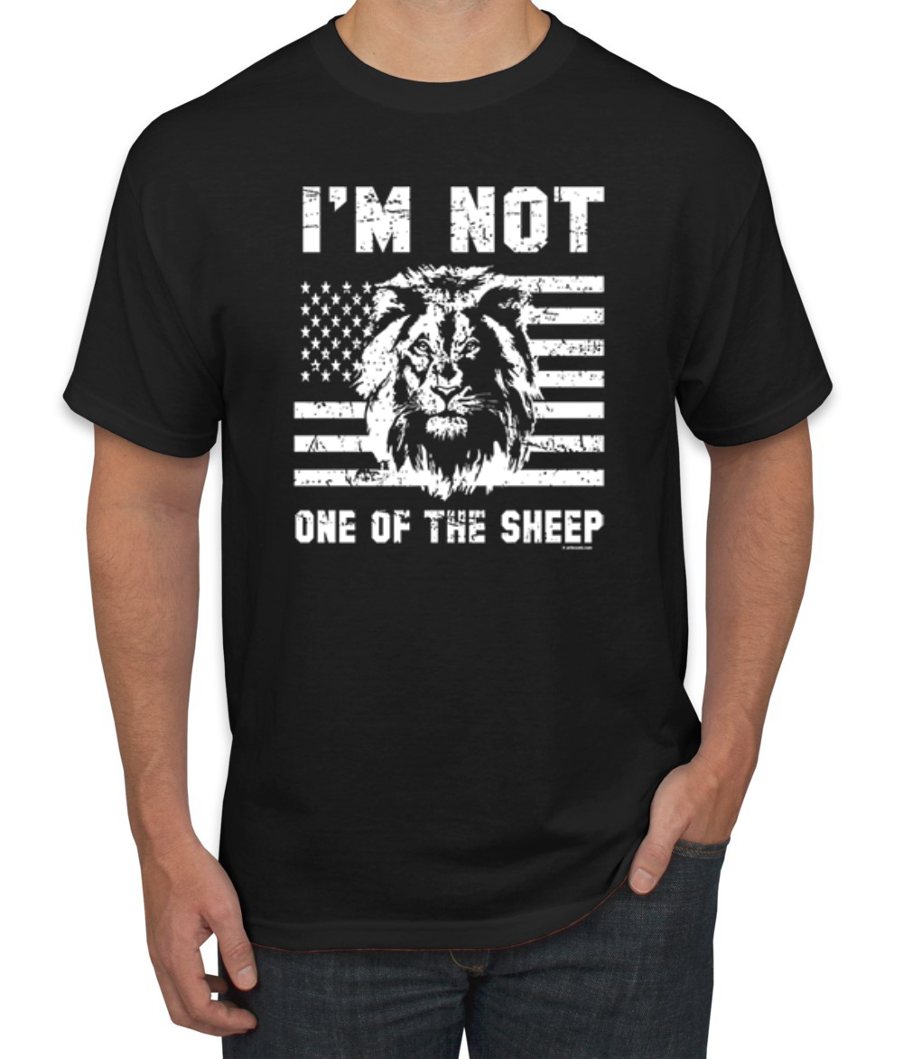 American Flag Lion Im Not One of The Sheep American Pride Men Graphic Tshirt