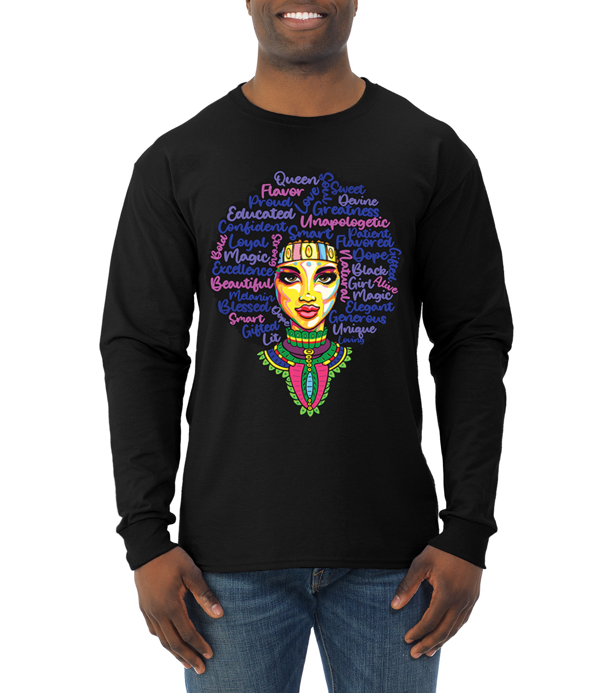 Loyal Strong Beautiful Black Queen Black History Month Men Long Sleeve Shirt