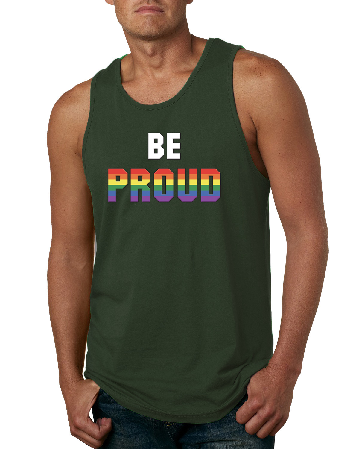 Camiseta sin mangas Be Proud LGBTQ Pride Rainbow gay lesbiana bisexual transgénero - Imagen 4 de 8