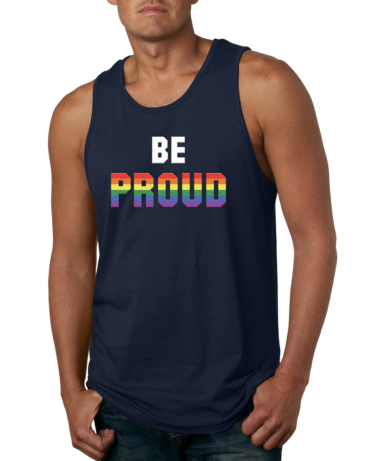 Camiseta sin mangas Be Proud LGBTQ Pride Rainbow gay lesbiana bisexual transgénero - Imagen 6 de 8