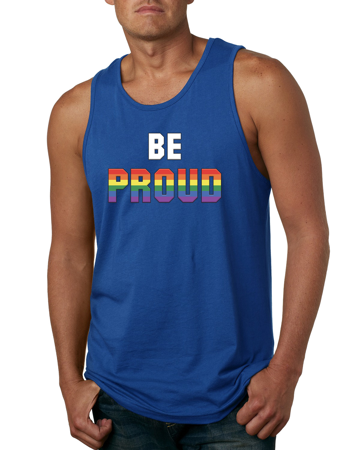 Camiseta sin mangas Be Proud LGBTQ Pride Rainbow gay lesbiana bisexual transgénero - Imagen 7 de 8