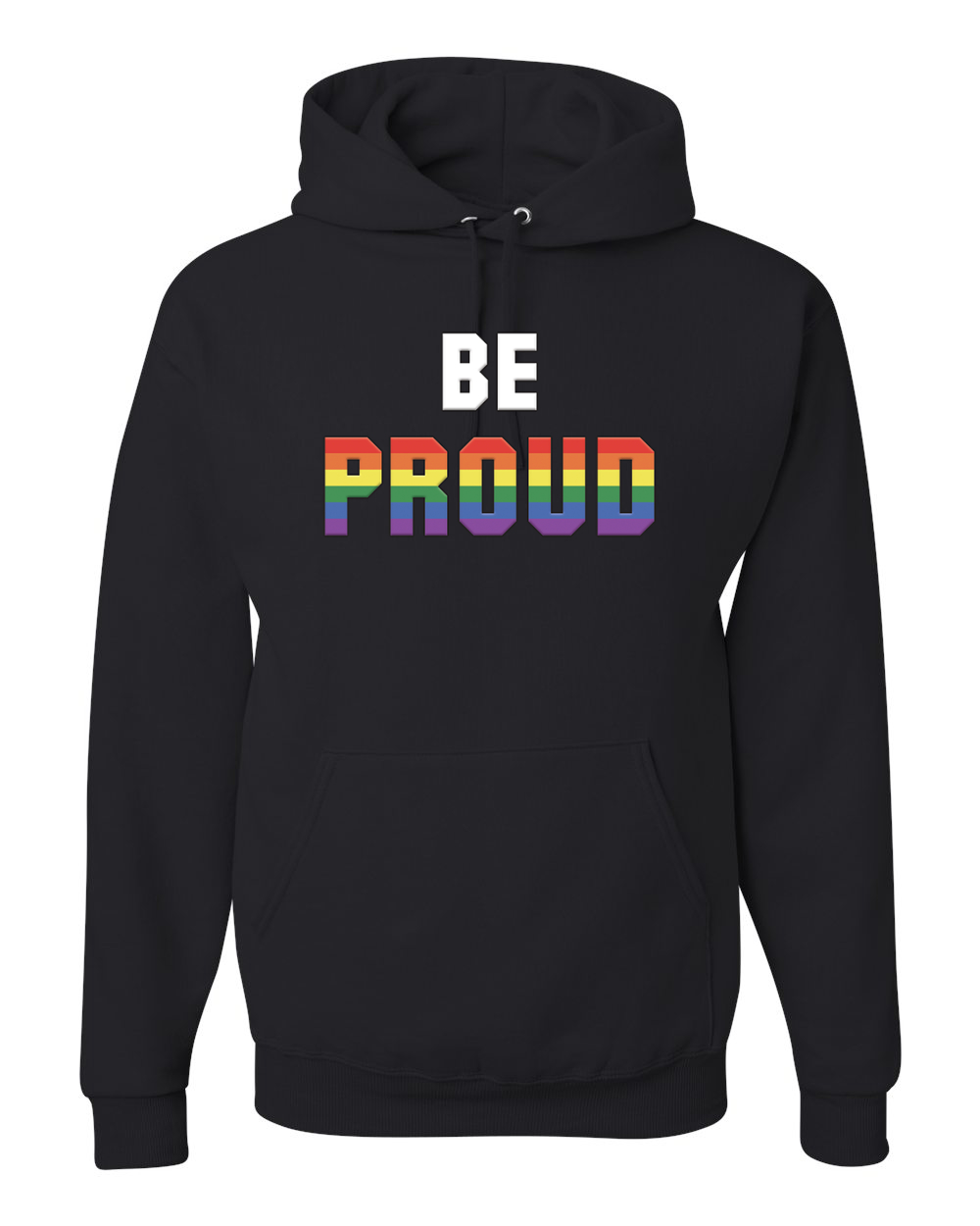 Be Proud LGBTQ Pride Rainbow Gay Lesbian Bisexual Transgender Hooded Sweatshirt - Picture 3 of 20