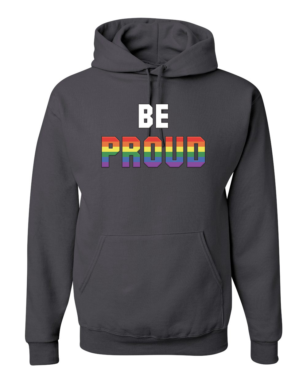 Be Proud LGBTQ Pride Rainbow Gay Lesbian Bisexual Transgender Hooded Sweatshirt - Picture 4 of 20