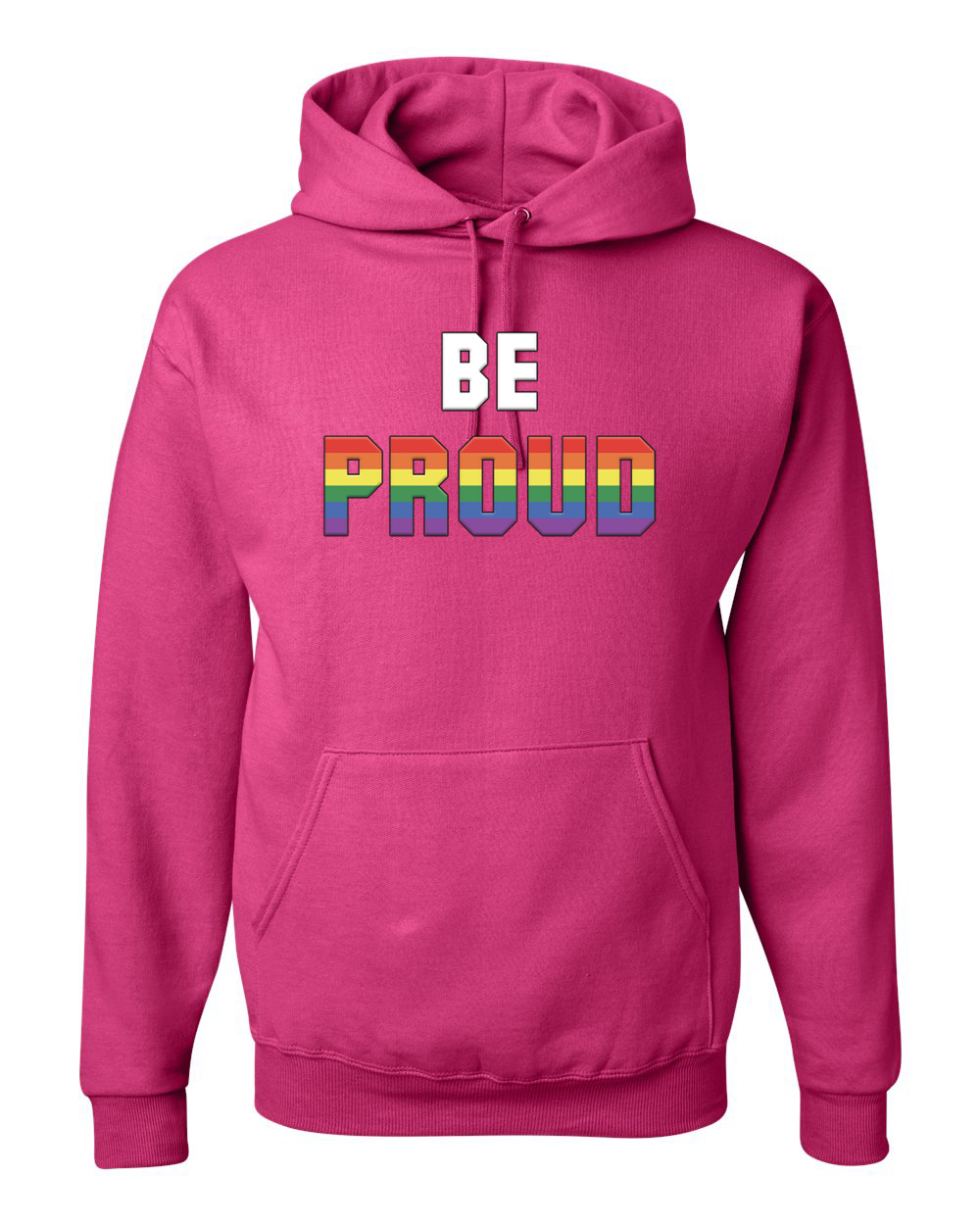 Be Proud LGBTQ Pride Rainbow Gay Lesbian Bisexual Transgender Hooded Sweatshirt - Picture 6 of 20