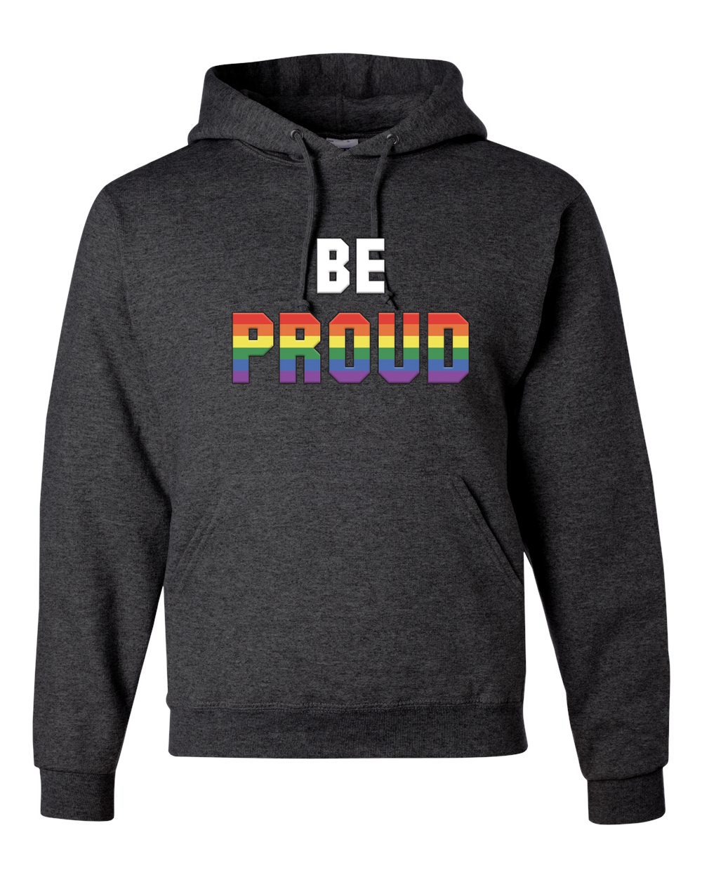 Be Proud LGBTQ Pride Rainbow Gay Lesbian Bisexual Transgender Hooded Sweatshirt - Picture 7 of 20