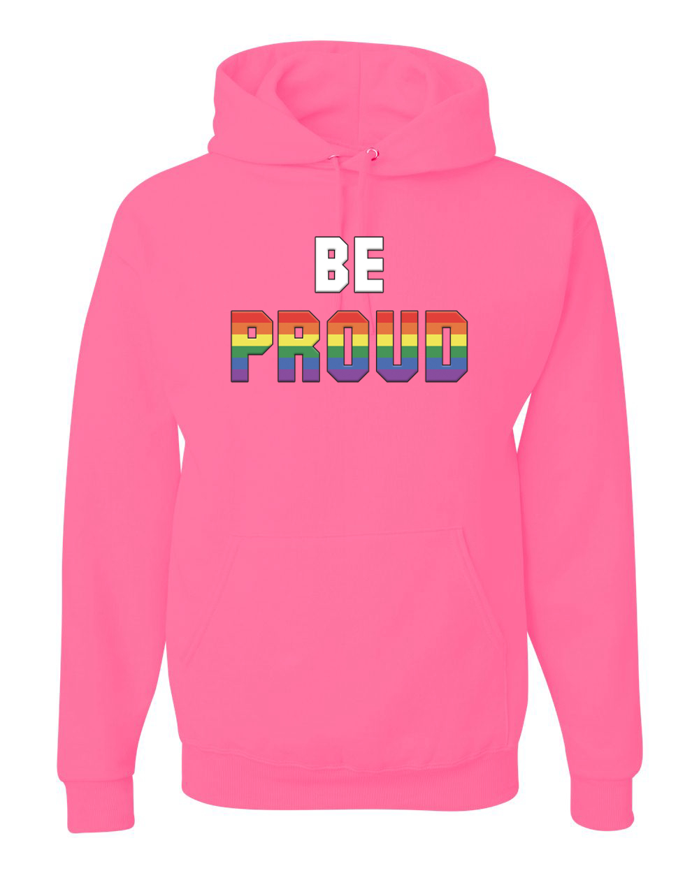 Be Proud LGBTQ Pride Rainbow Gay Lesbian Bisexual Transgender Hooded Sweatshirt - Picture 13 of 20