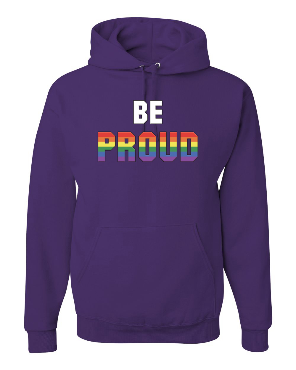 Be Proud LGBTQ Pride Rainbow Gay Lesbian Bisexual Transgender Hooded Sweatshirt - Picture 14 of 20