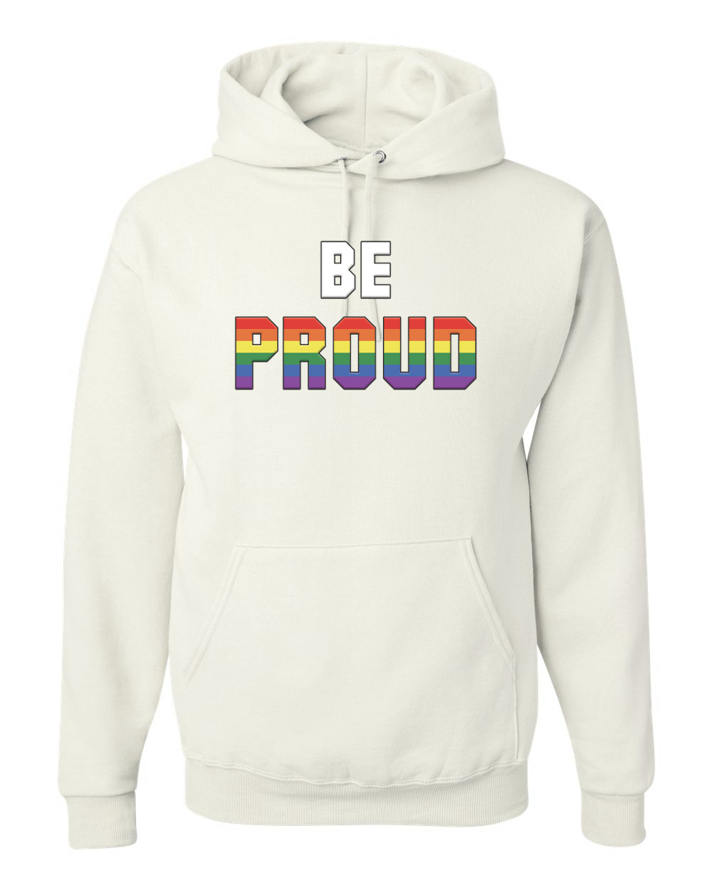 Be Proud LGBTQ Pride Rainbow Gay Lesbian Bisexual Transgender Hooded Sweatshirt - Picture 19 of 20