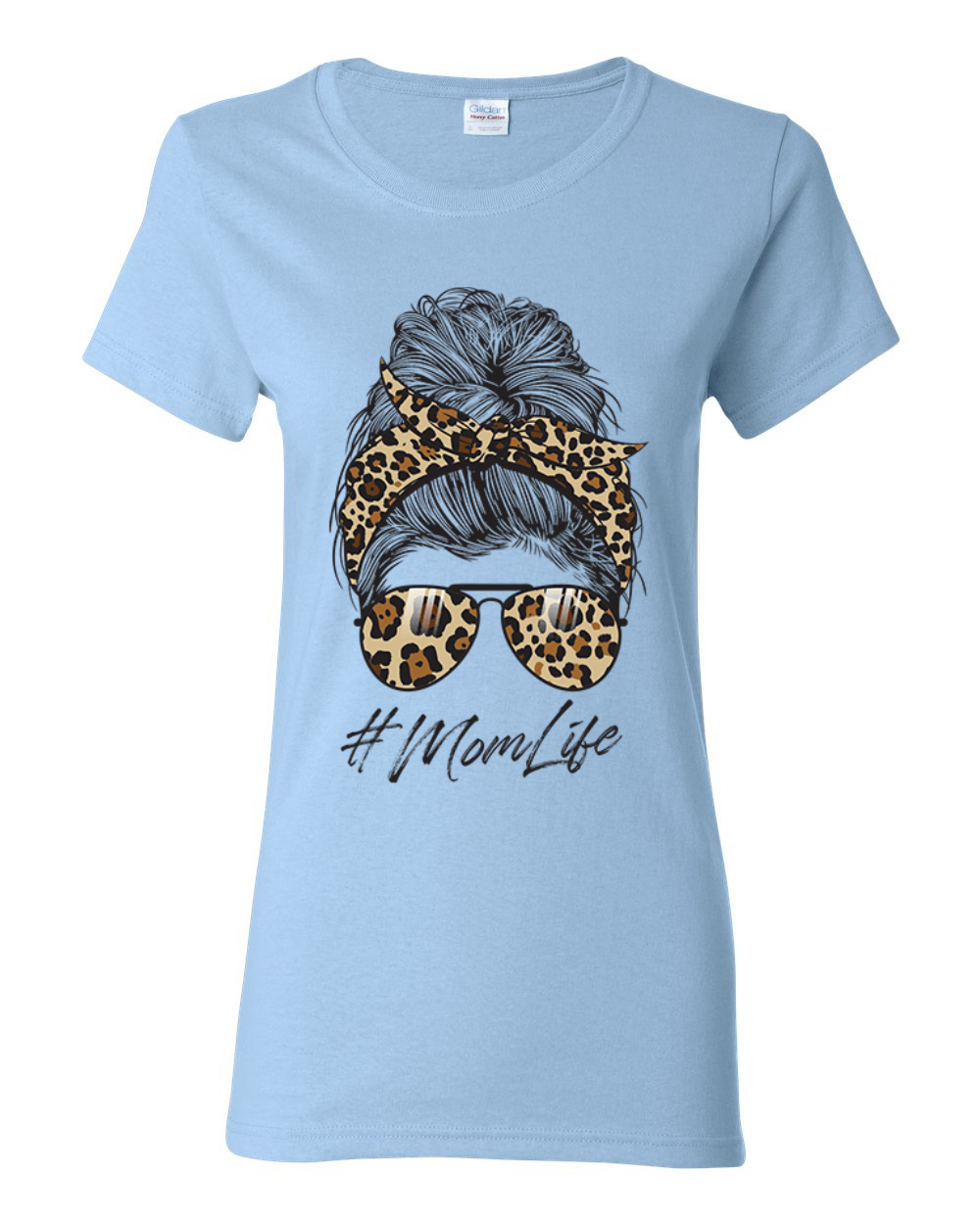 Camisa gráfica Mom Life cabello desordenado Bandana estampado de leopardo Día de la Madre Mujeres - Imagen 9 de 9