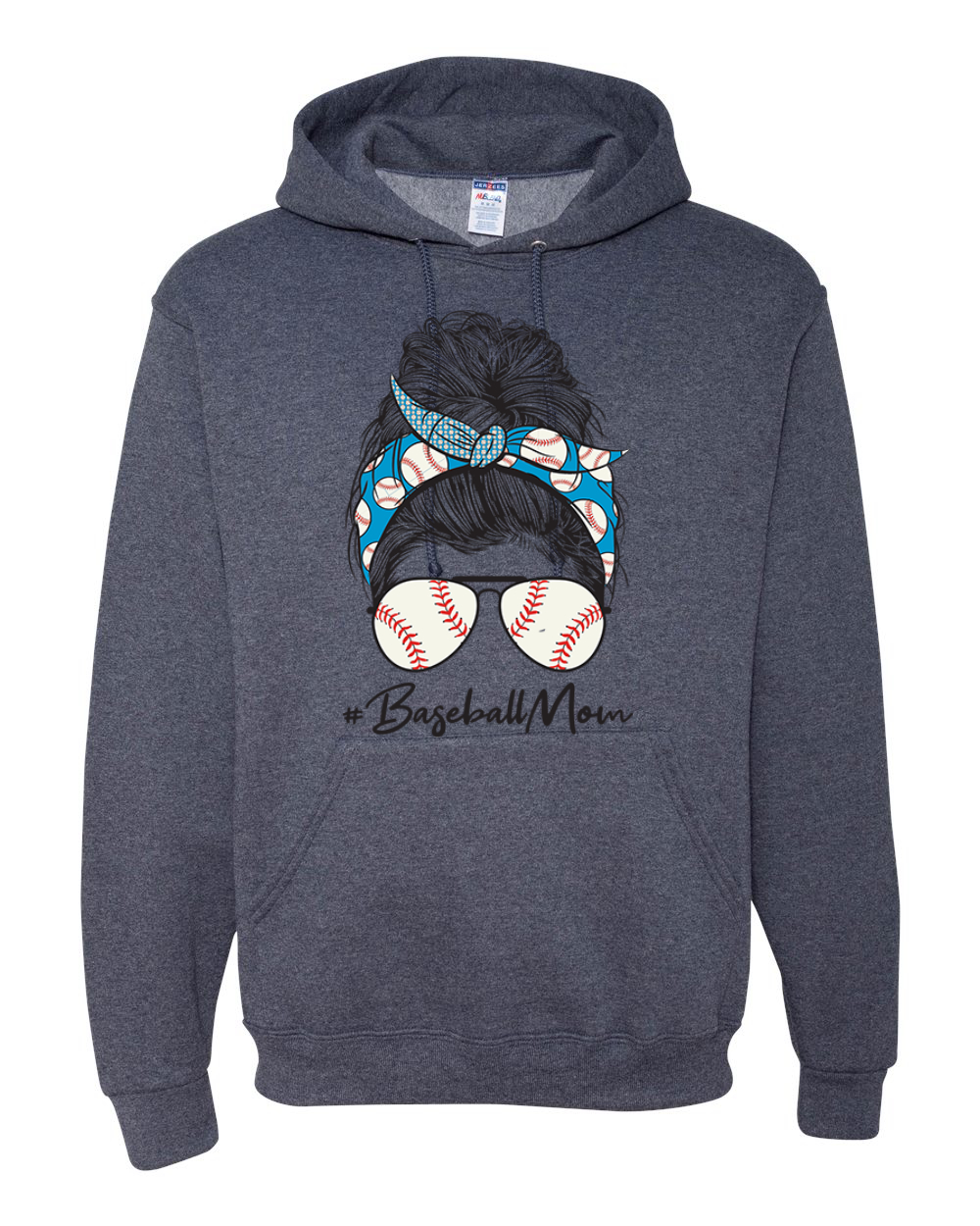 Mom Life Baseball Messy Hair Bandana Mothers Day Men Women Hooded Sweatshirt - Picture 10 of 12