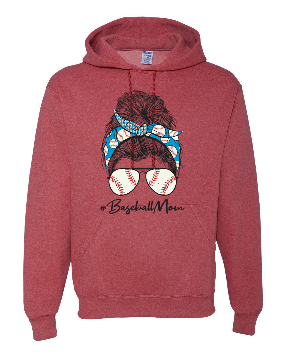 Mom Life Baseball Messy Hair Bandana Mothers Day Men Women Hooded Sweatshirt - Picture 11 of 12