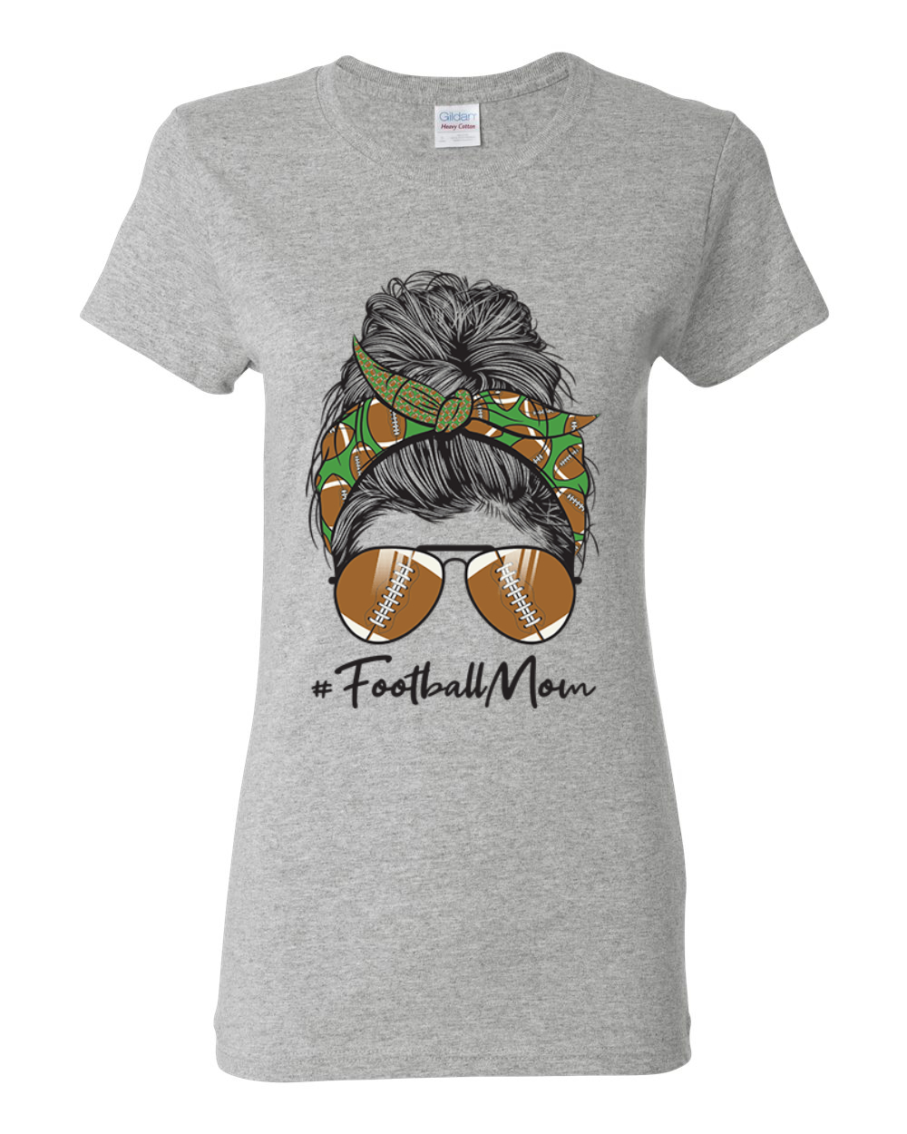 Mom Life Fußball unordentliches Haar Bandana Muttertag Frauen grafisches Shirt - Bild 4 von 9