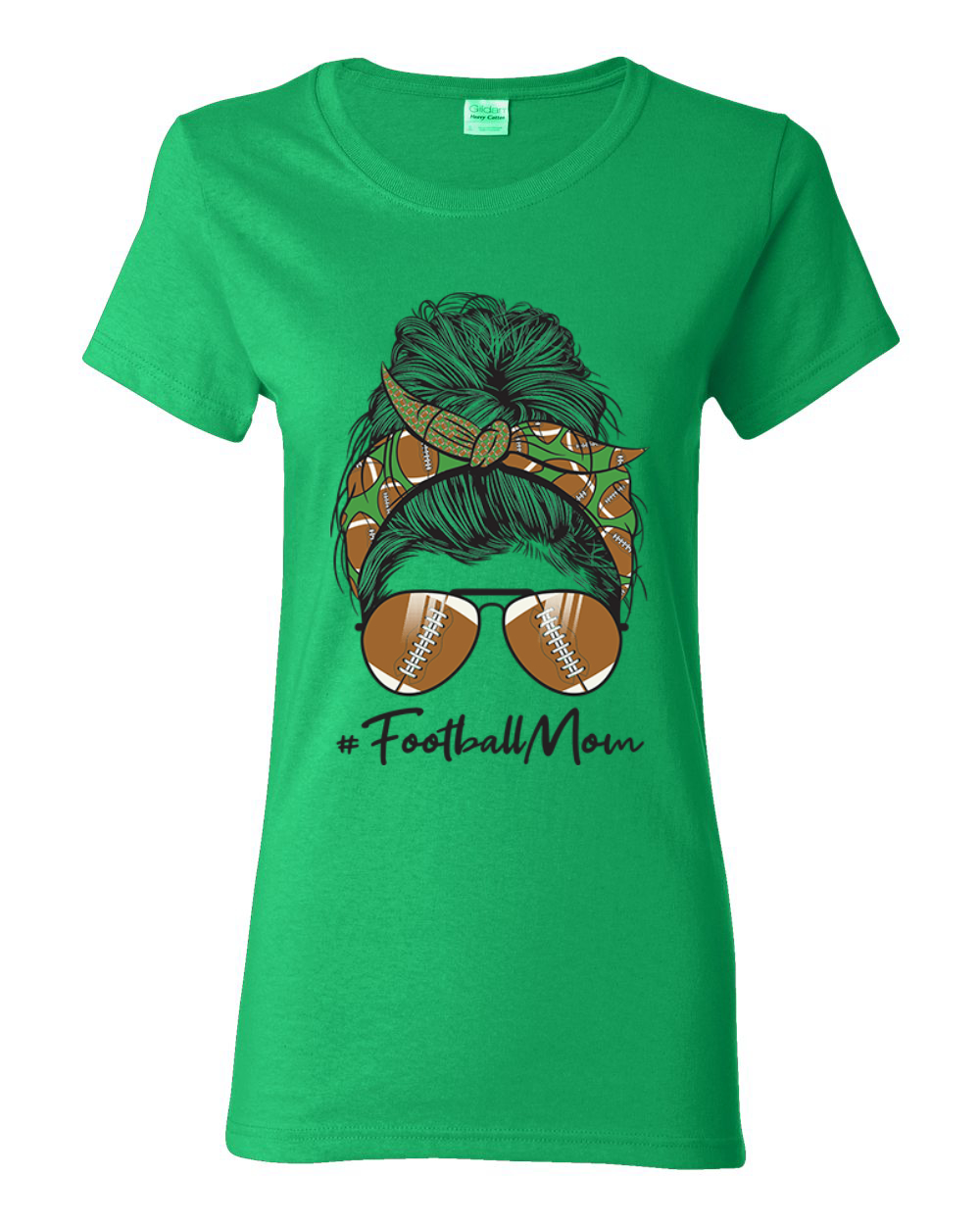 Mom Life Fußball unordentliches Haar Bandana Muttertag Frauen grafisches Shirt - Bild 5 von 9