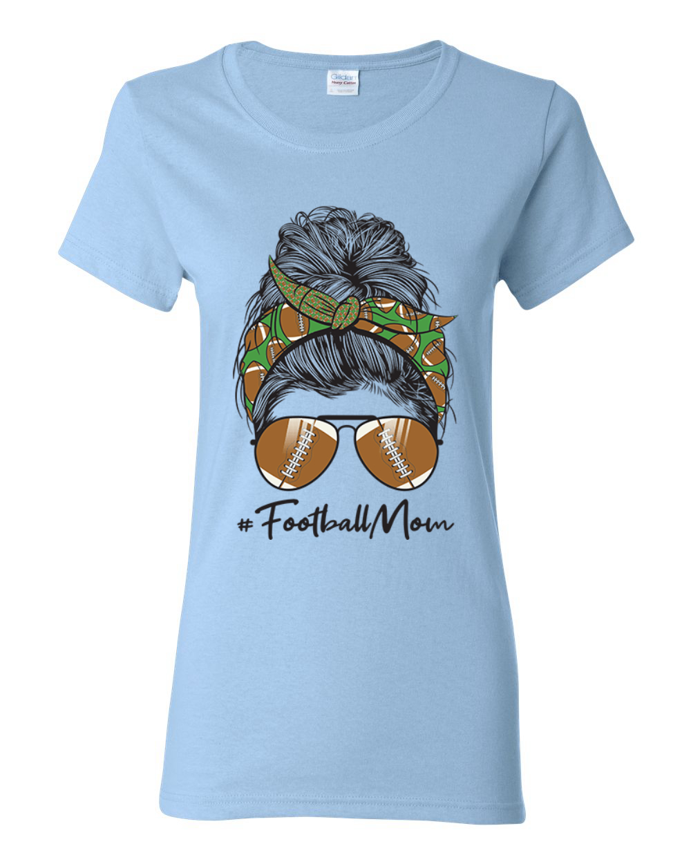Mom Life Fußball unordentliches Haar Bandana Muttertag Frauen grafisches Shirt - Bild 9 von 9