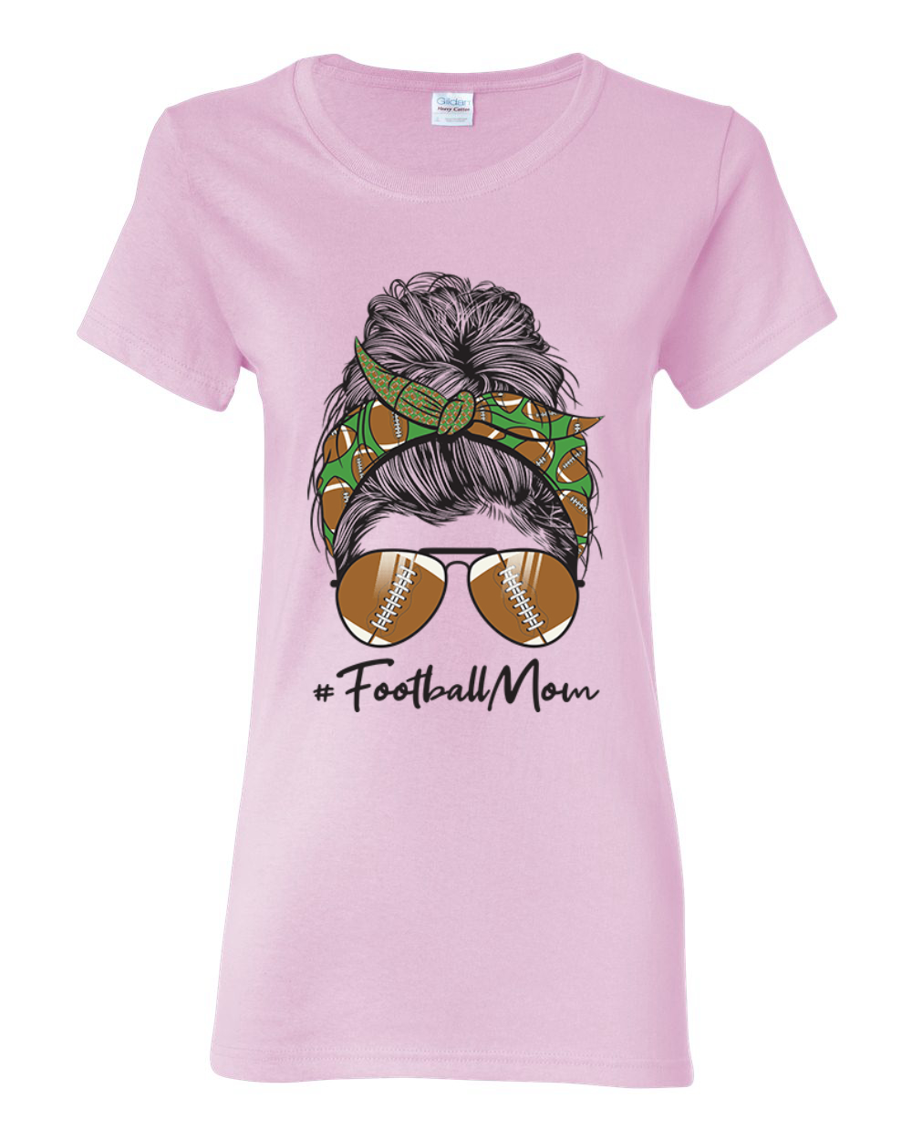 Mom Life Fußball unordentliches Haar Bandana Muttertag Frauen grafisches Shirt - Bild 6 von 9