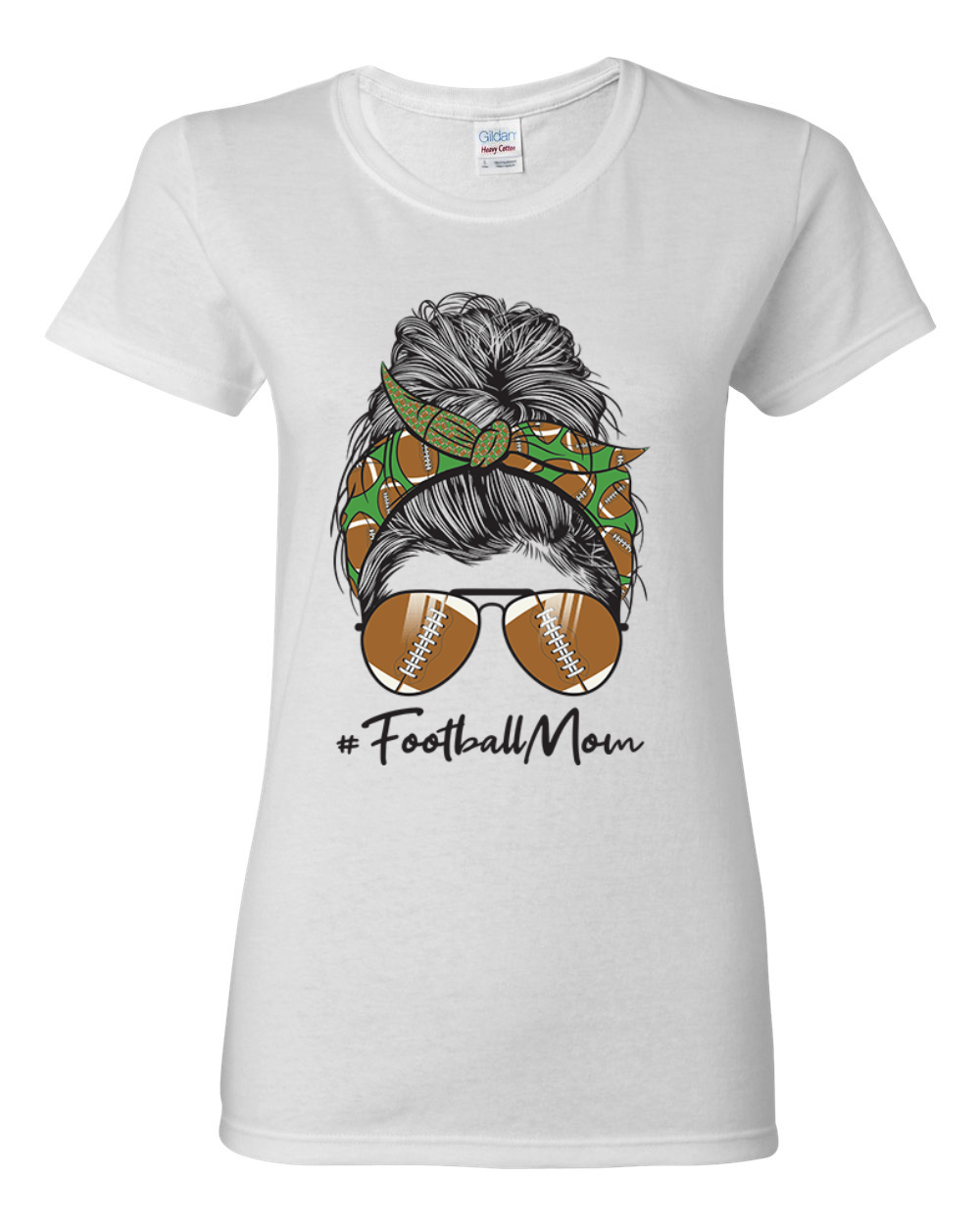 Mom Life Fußball unordentliches Haar Bandana Muttertag Frauen grafisches Shirt - Bild 7 von 9