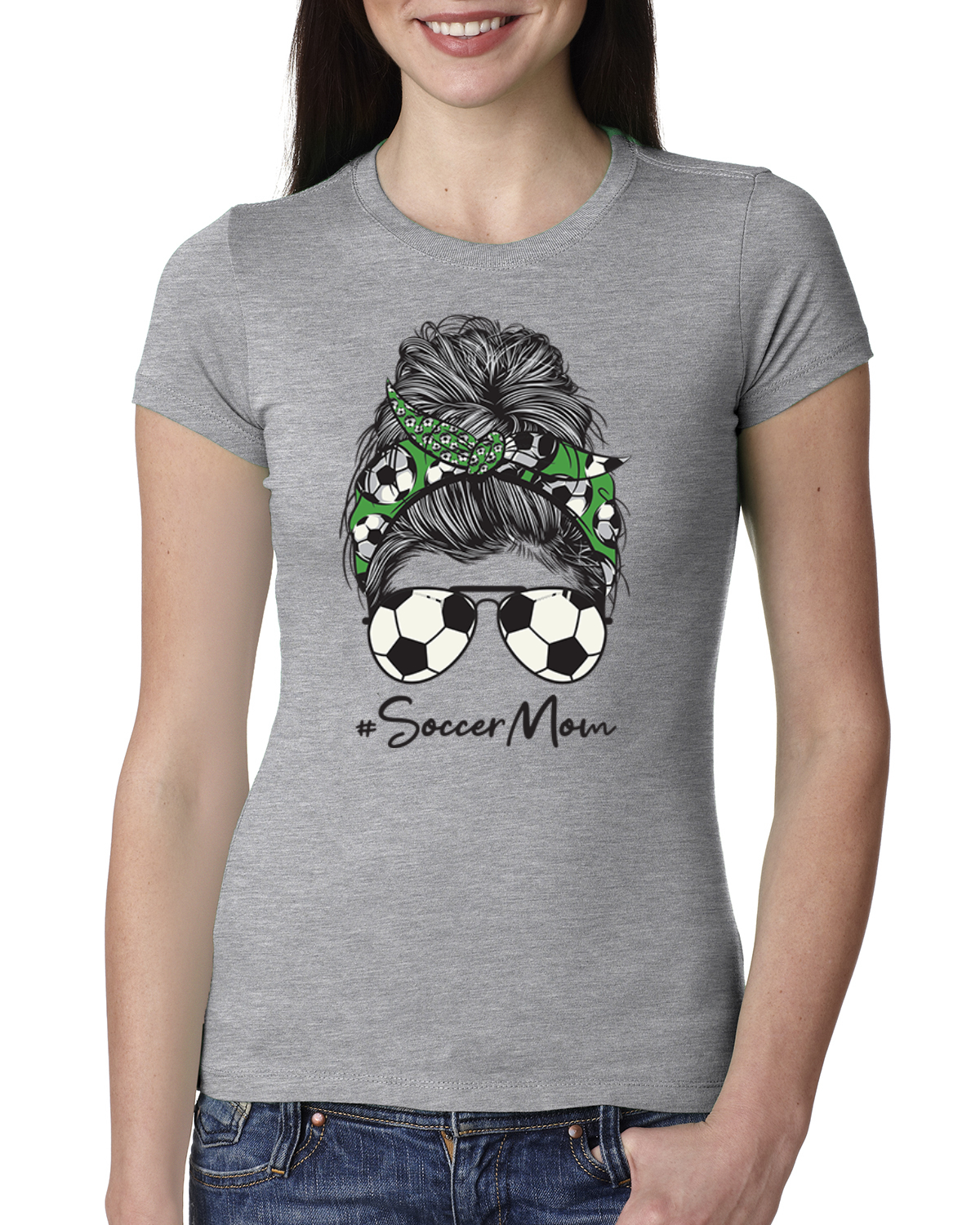 Bandana para el pelo desordenado de la vida de fútbol para mamá día de la madre para mujer camiseta ajustada junior - Imagen 3 de 9