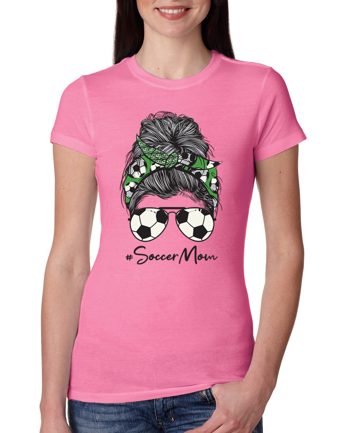 Bandana para el pelo desordenado de la vida de fútbol para mamá día de la madre para mujer camiseta ajustada junior - Imagen 6 de 9